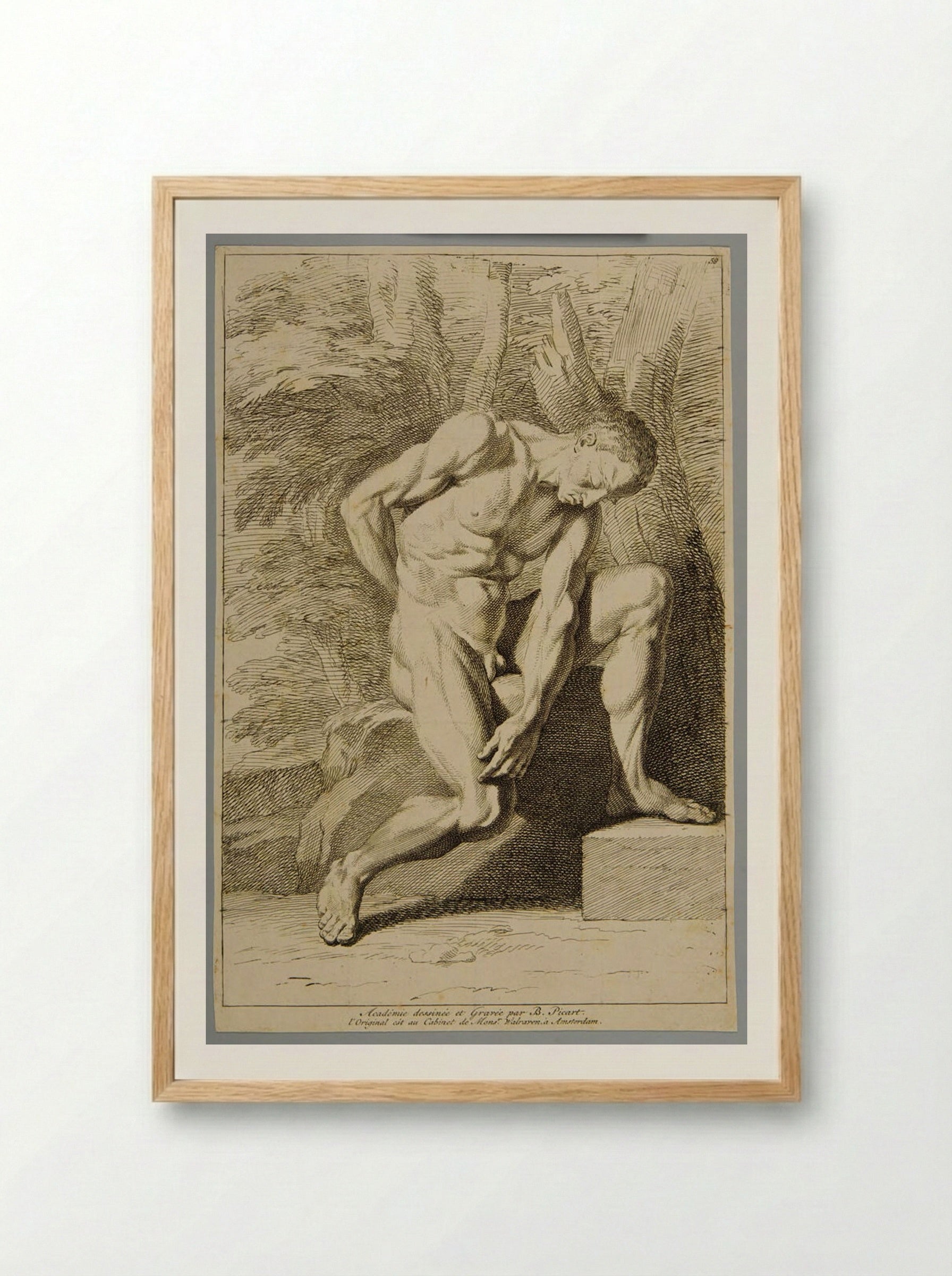Figure of a Man - Bernard Picart - Framed Print Wood