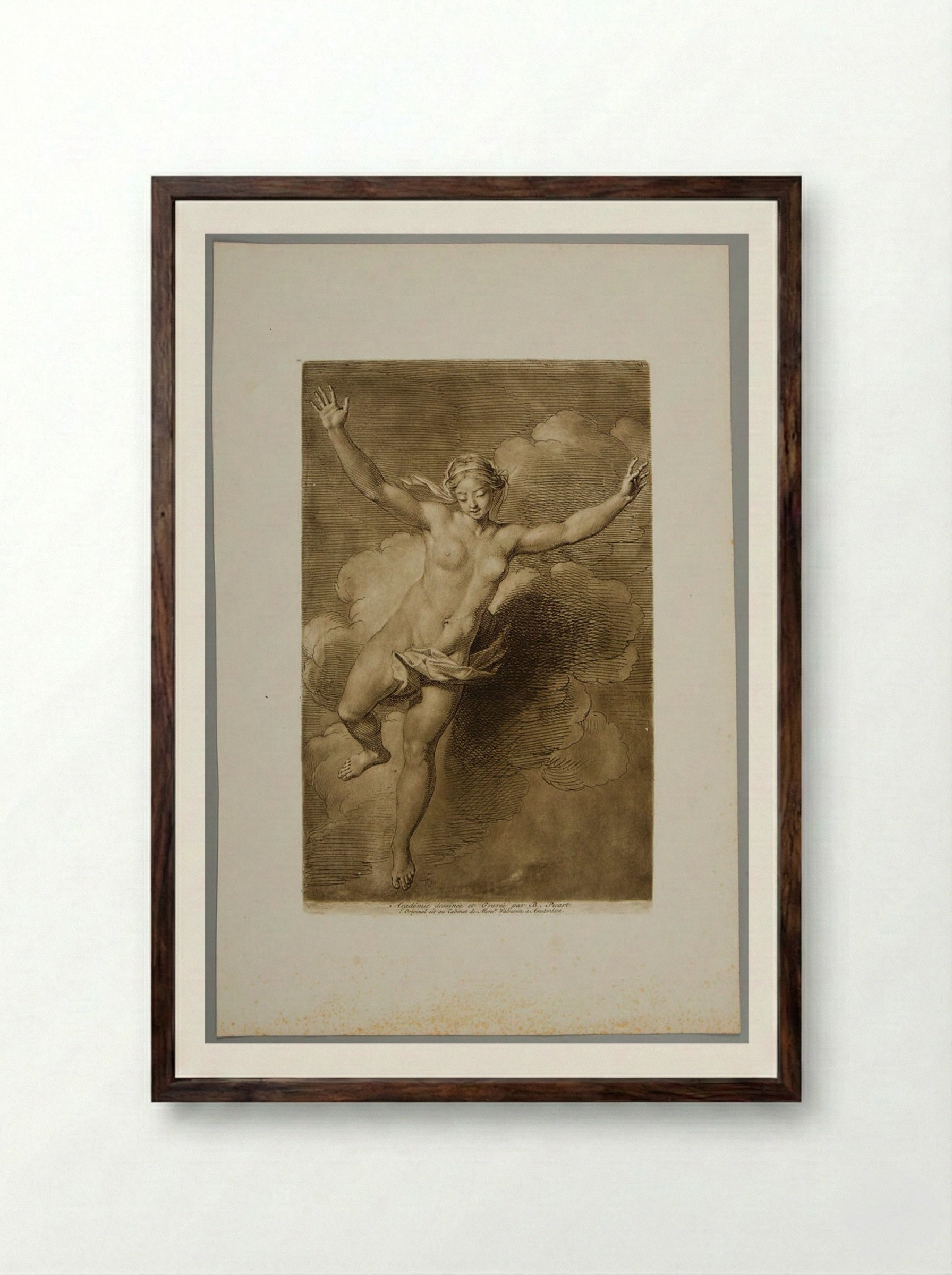 Figure of a Woman - Bernard Picart - Framed Print Dark Wood