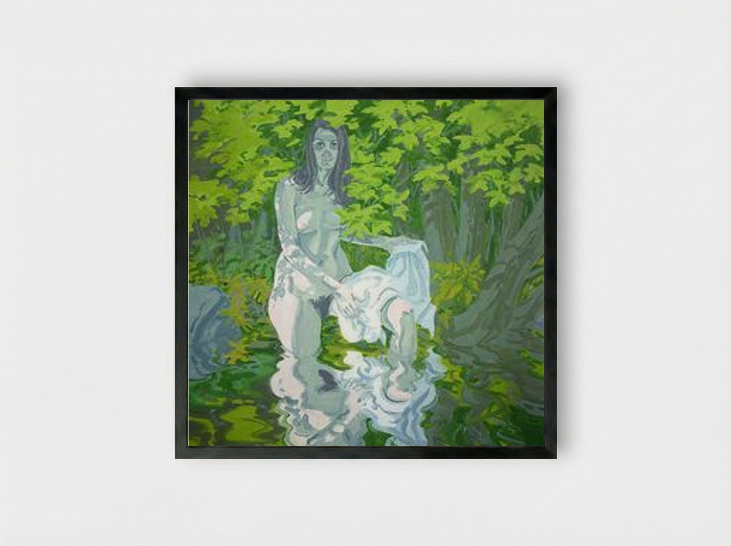 Figure with Shirt - Neil Welliver - Framed Print Black