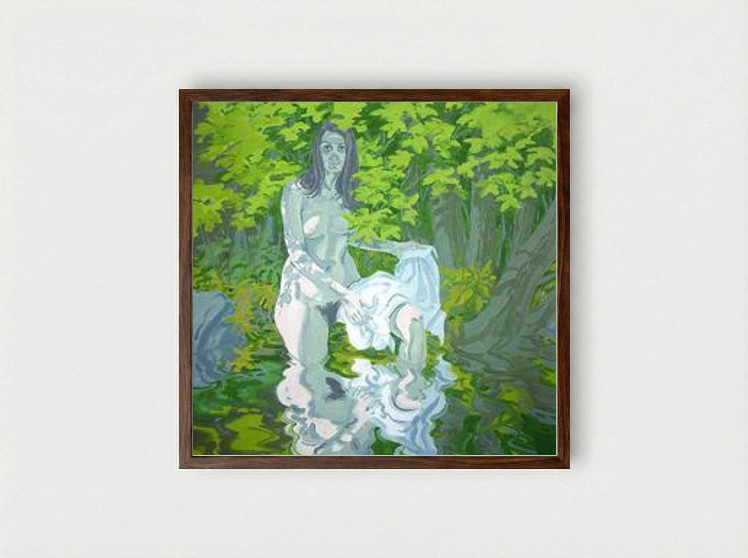 Figure with Shirt - Neil Welliver - Framed Print Dark Wood
