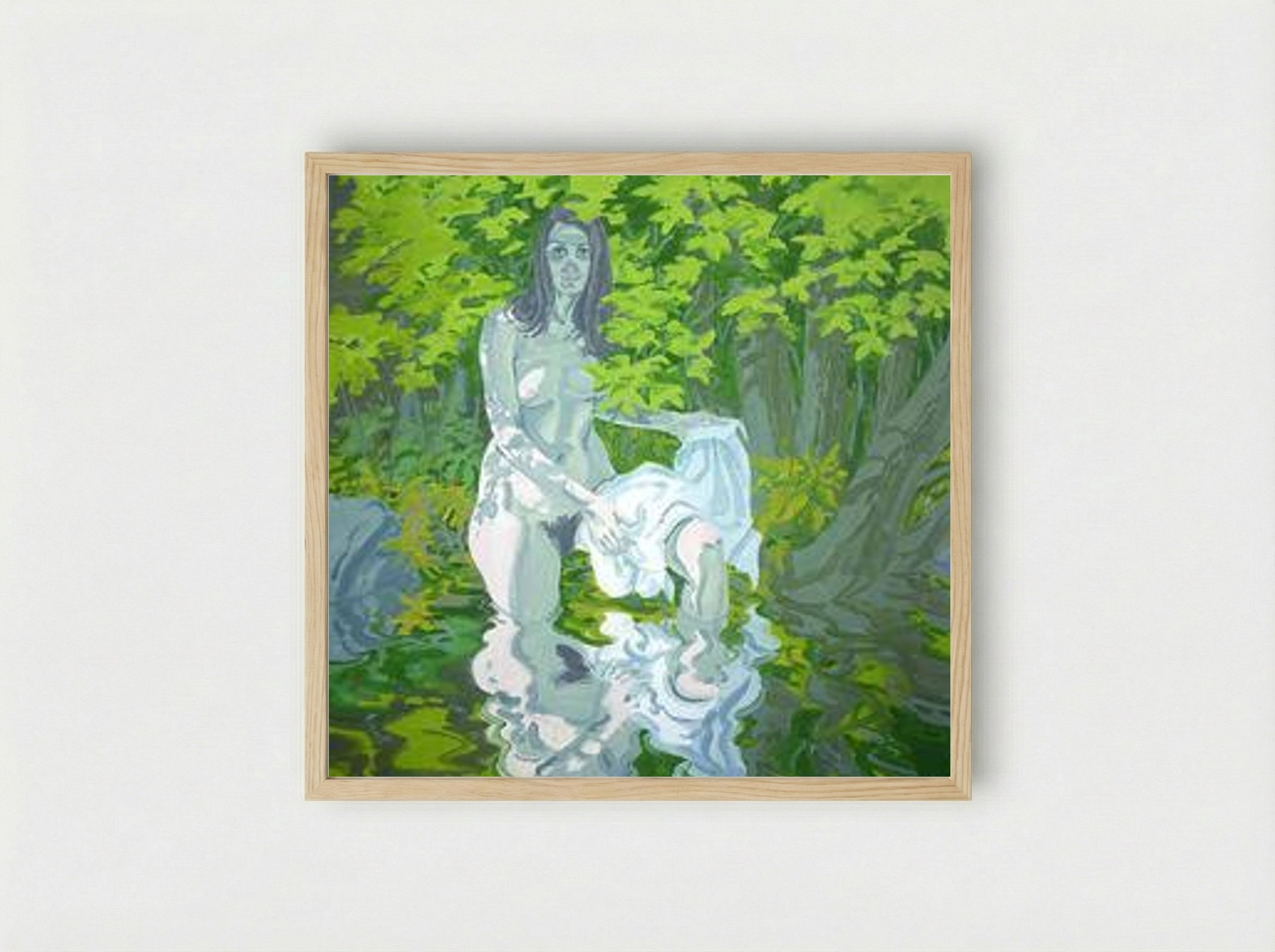 Figure with Shirt - Neil Welliver - Framed Print Wood