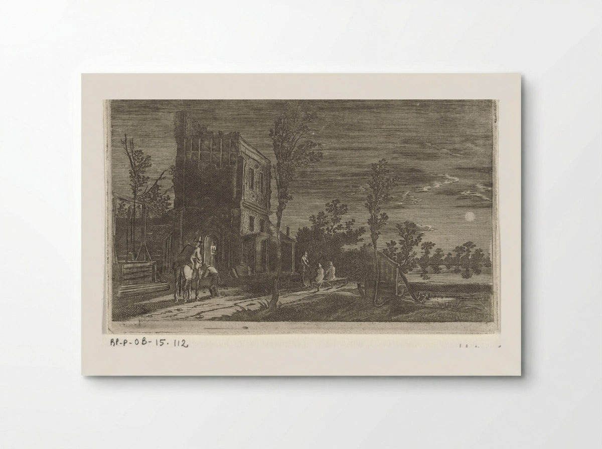 Figuren bij een toren, bij nacht - Gillis van Scheyndel (I) - Poster