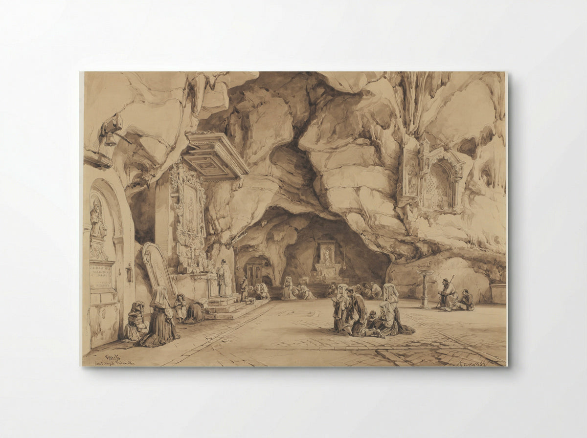Figuren in de rotskapel van Sant'Angelo Fasanella - Achille Vianelli - Poster