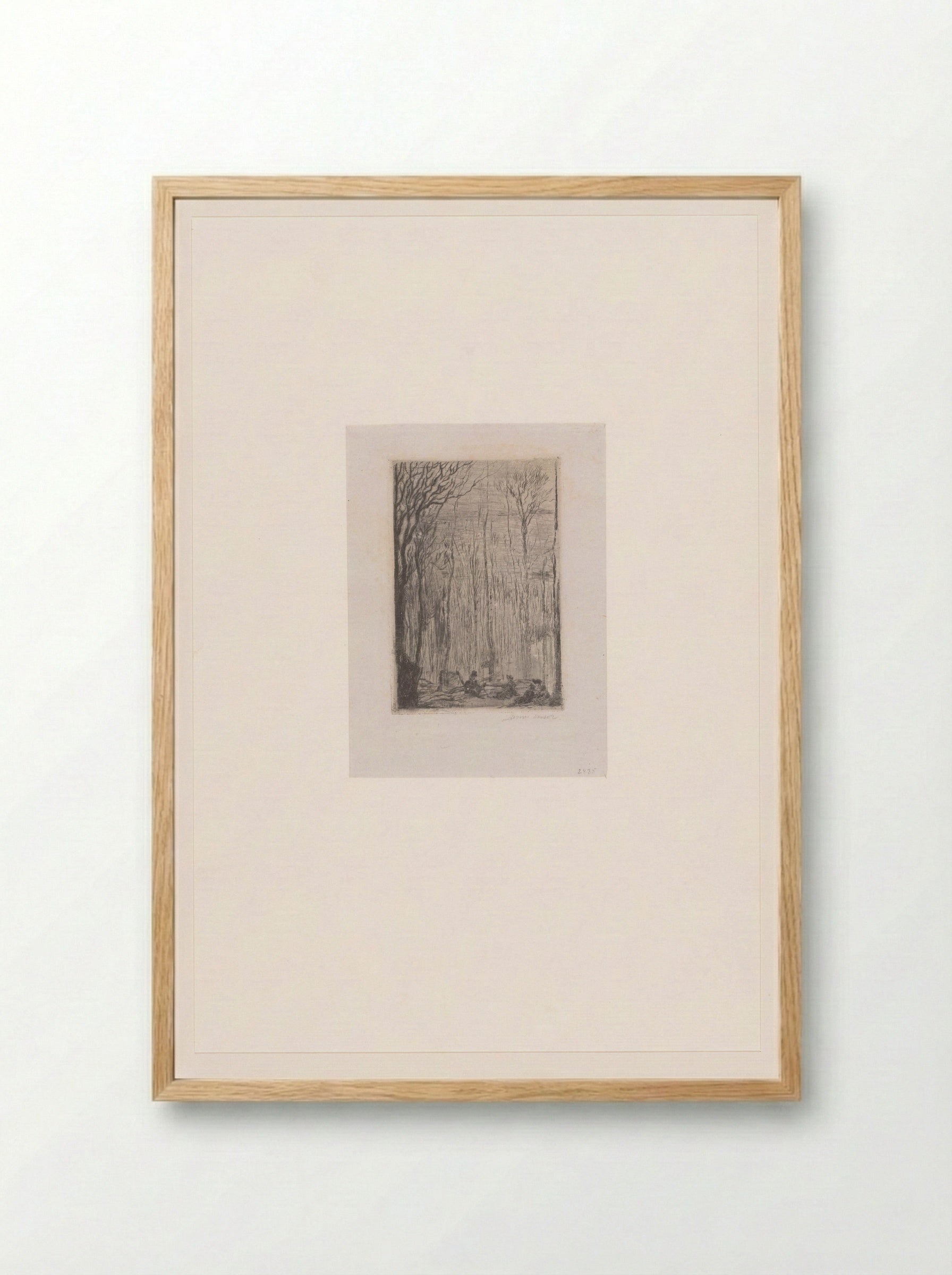 Figuren in het bos bij Groenendael - James Ensor - Framed Print Wood