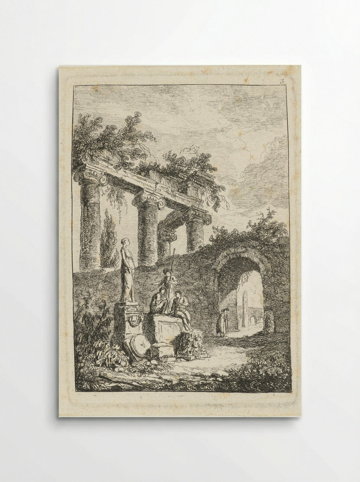 Figures Among Roman Ruins - Hubert Robert - Poster