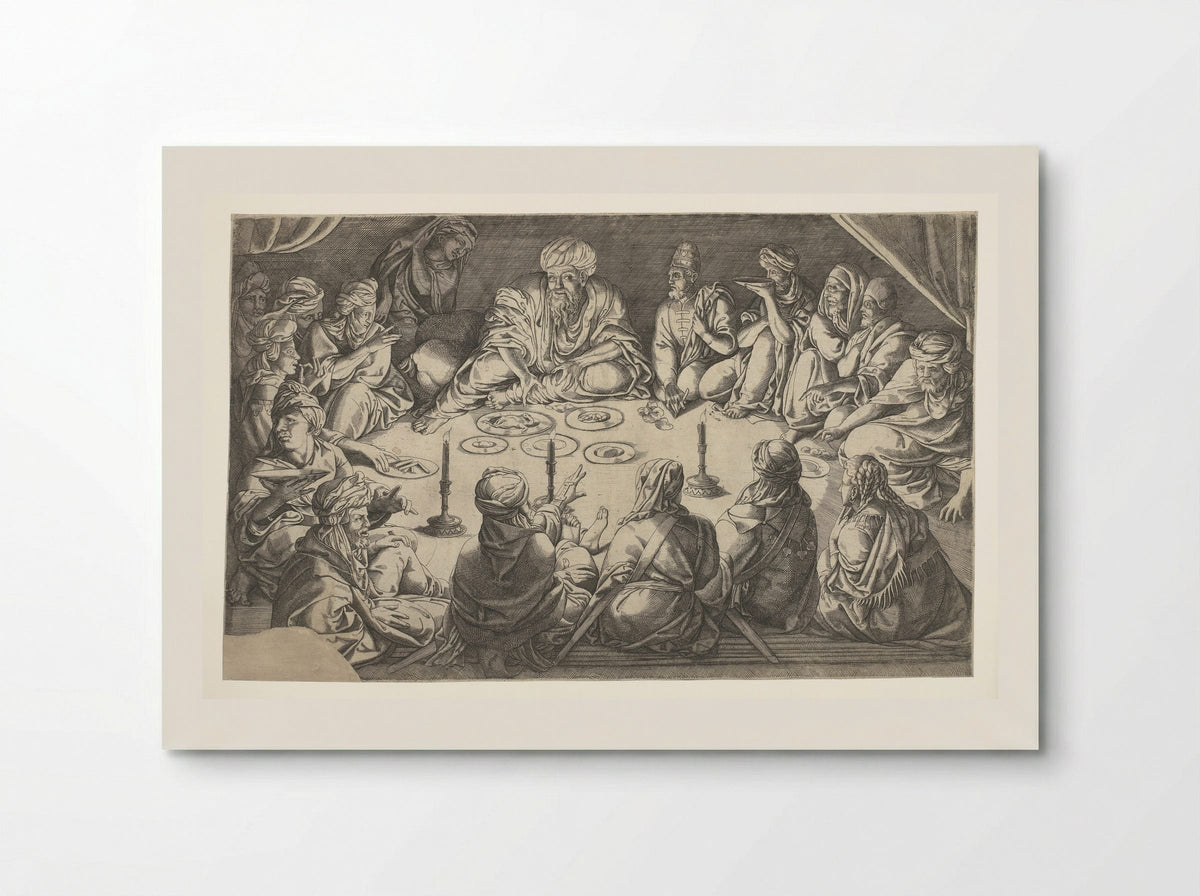 Figures in North African Attire Seated around a Table - Jan Cornelisz Vermeyen - Poster