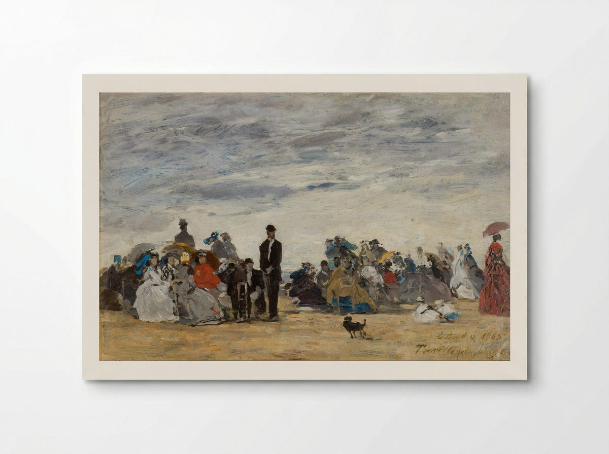 Figures on the Beach at Trouville - Eugène Boudin - Poster