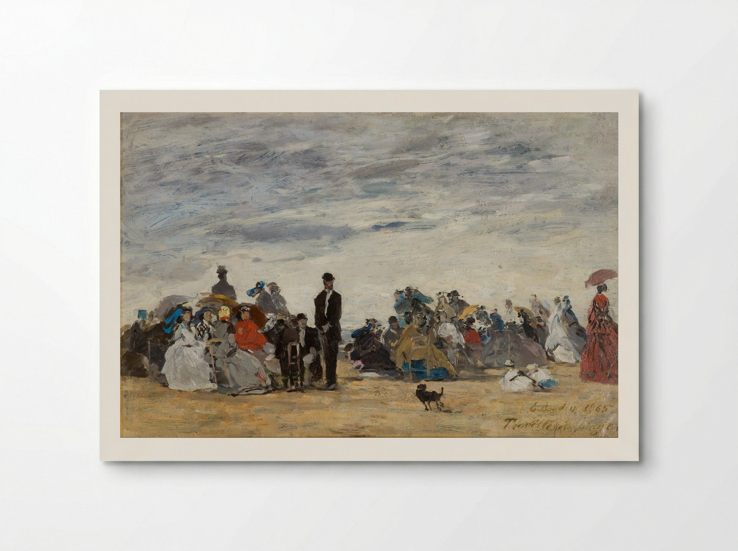Figures on the Beach at Trouville - Eugène Boudin - Poster