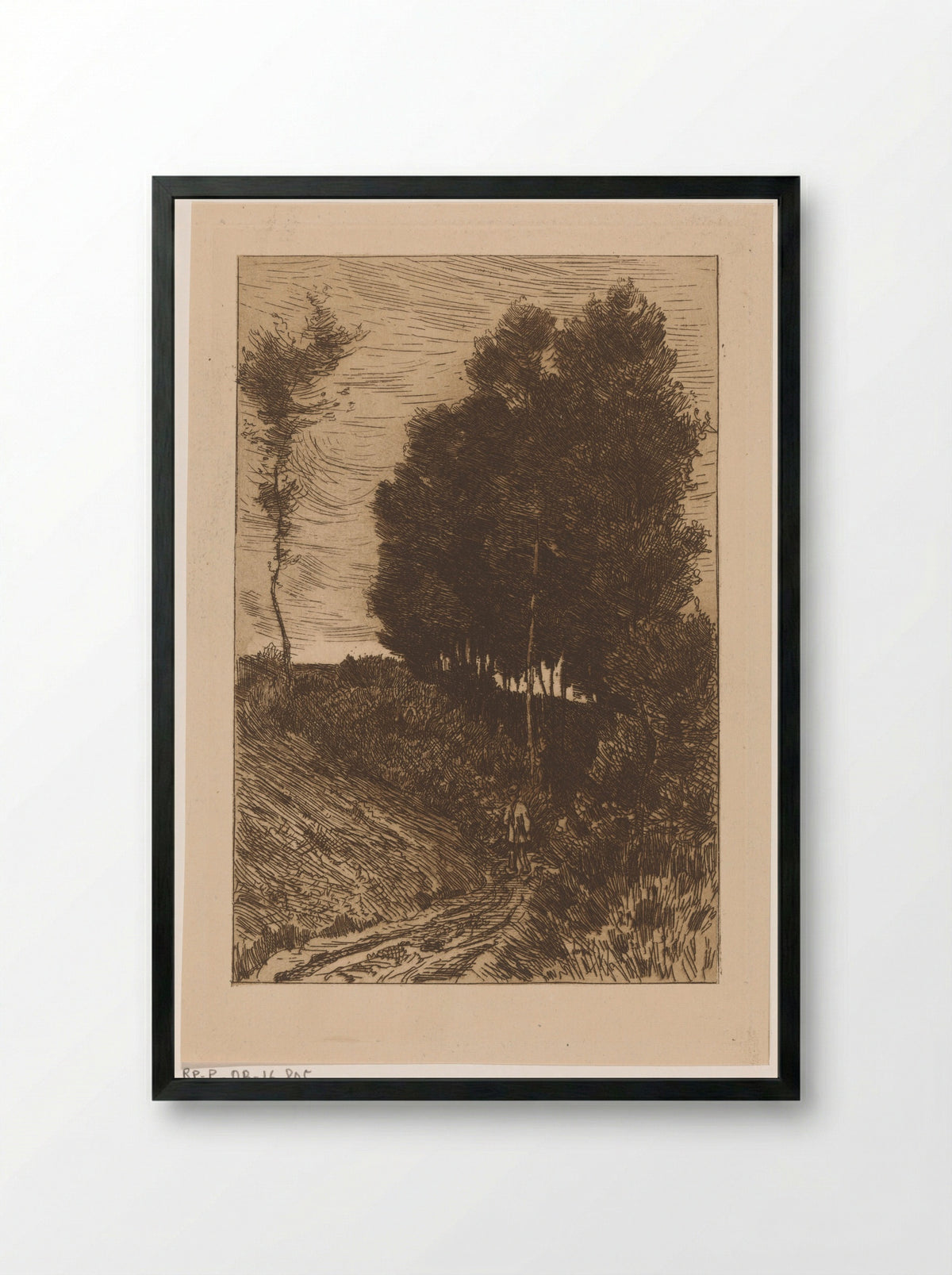 Figuur op een holle weg - Anton L. Koster - Framed Print Black