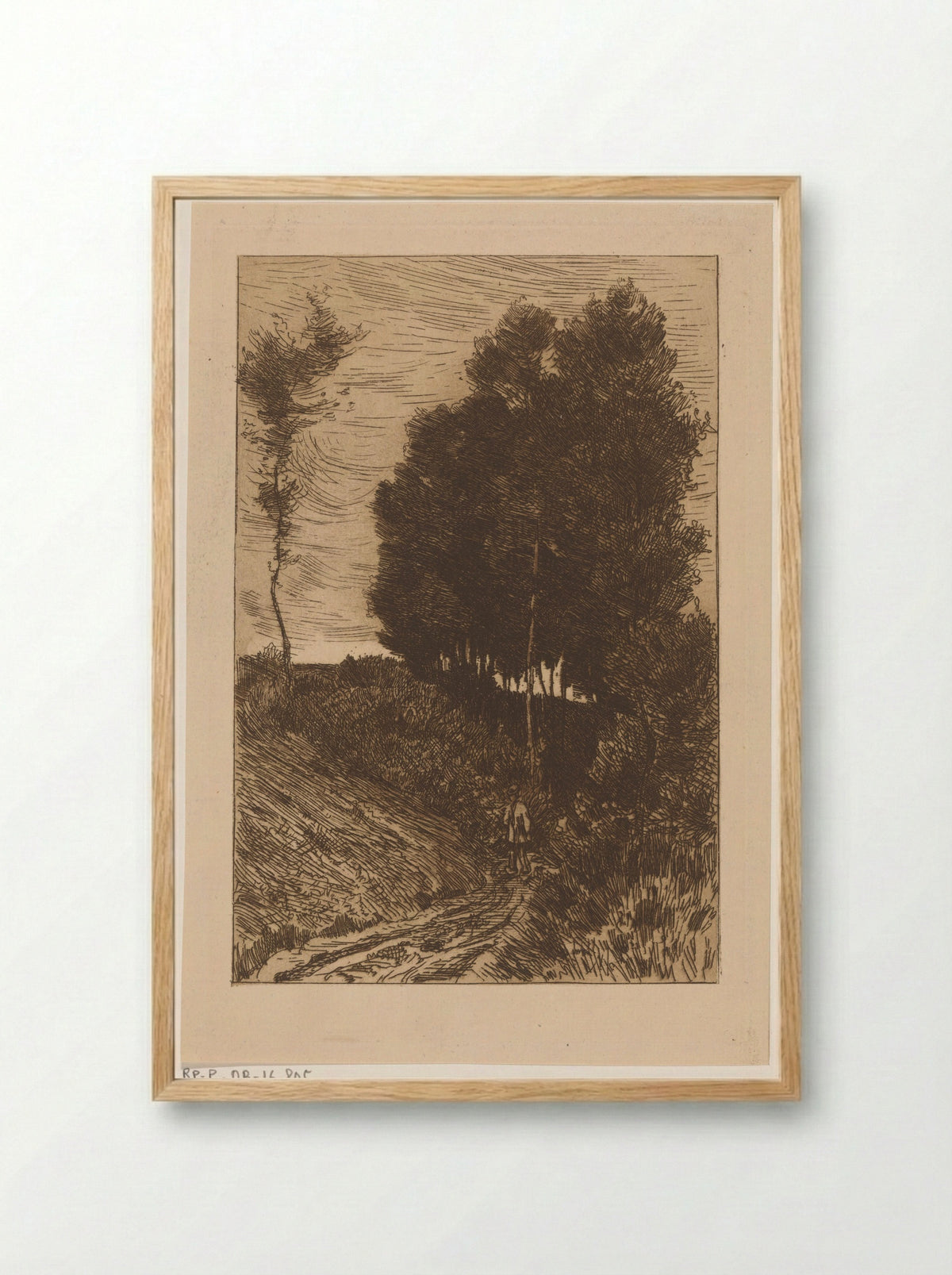 Figuur op een holle weg - Anton L. Koster - Framed Print Wood