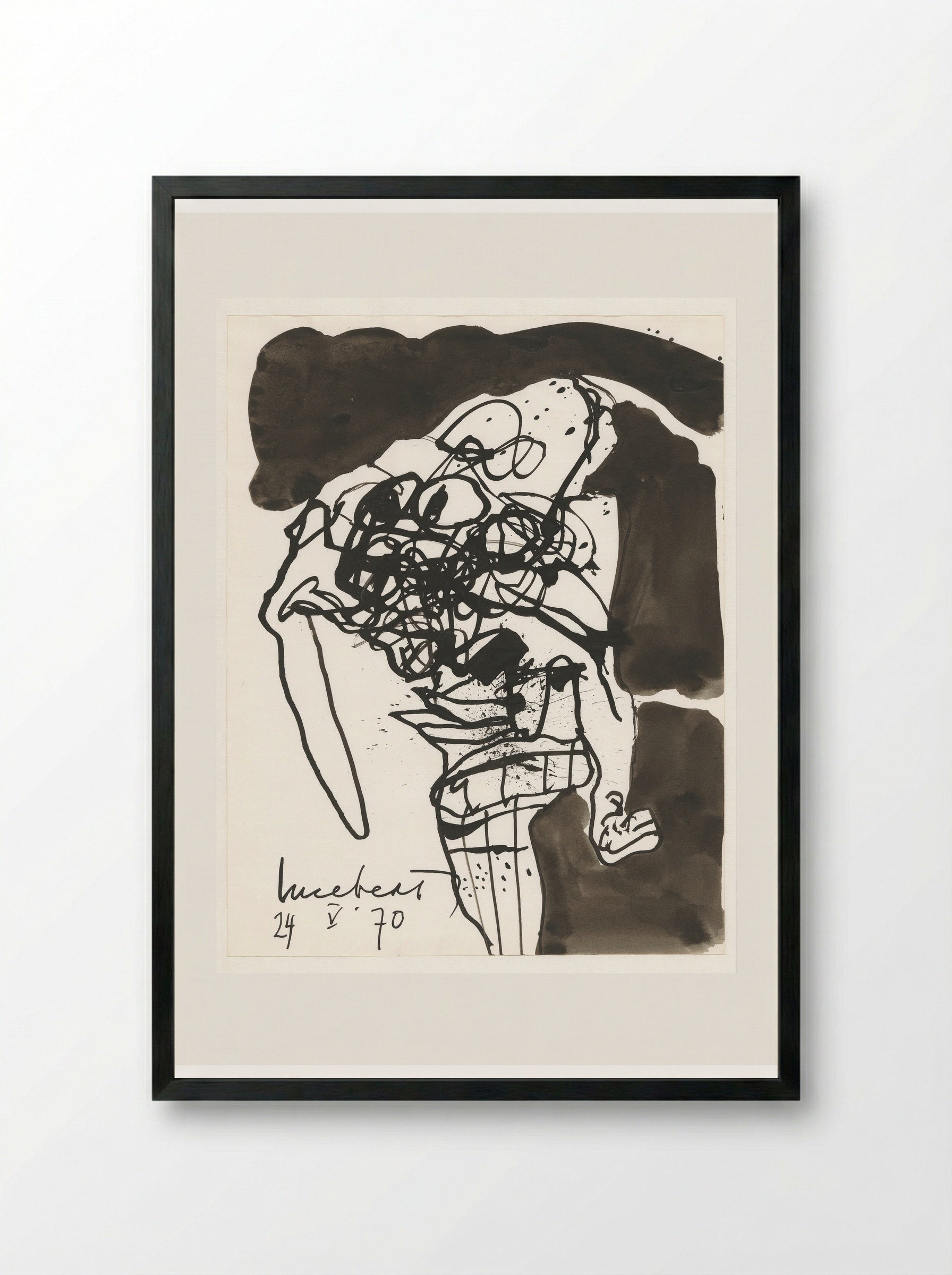 Figuur tegen zwarte achtergrond - Lucebert - Framed Print Black