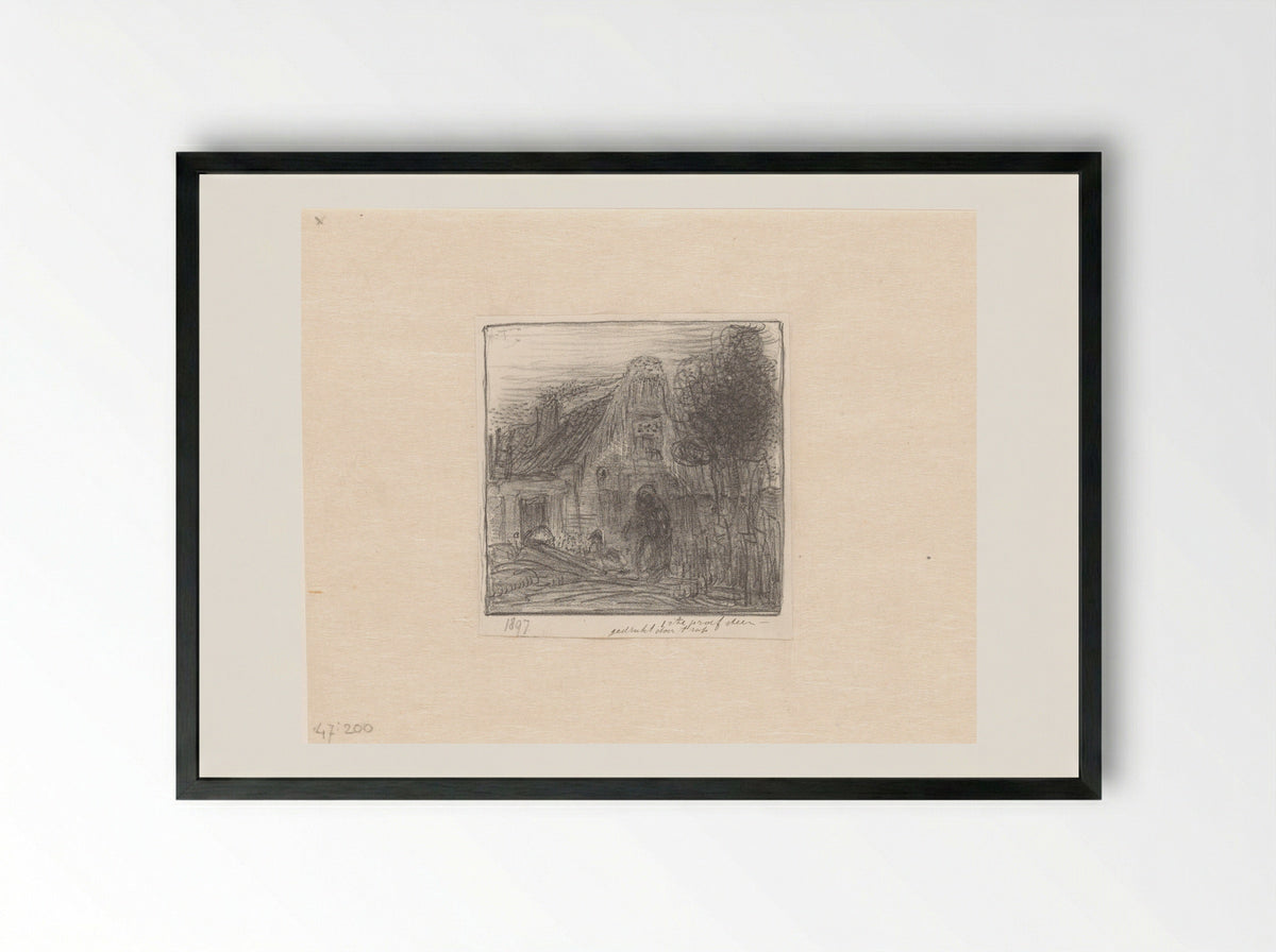 Figuur voor een huis - Herman Antonius van Daalhoff - Framed Print Black
