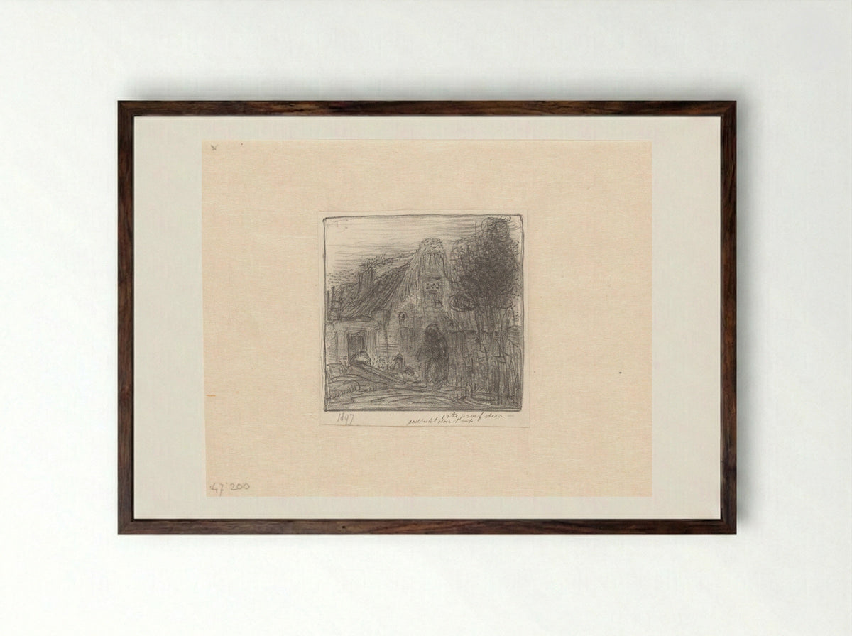Figuur voor een huis - Herman Antonius van Daalhoff - Framed Print Dark Wood