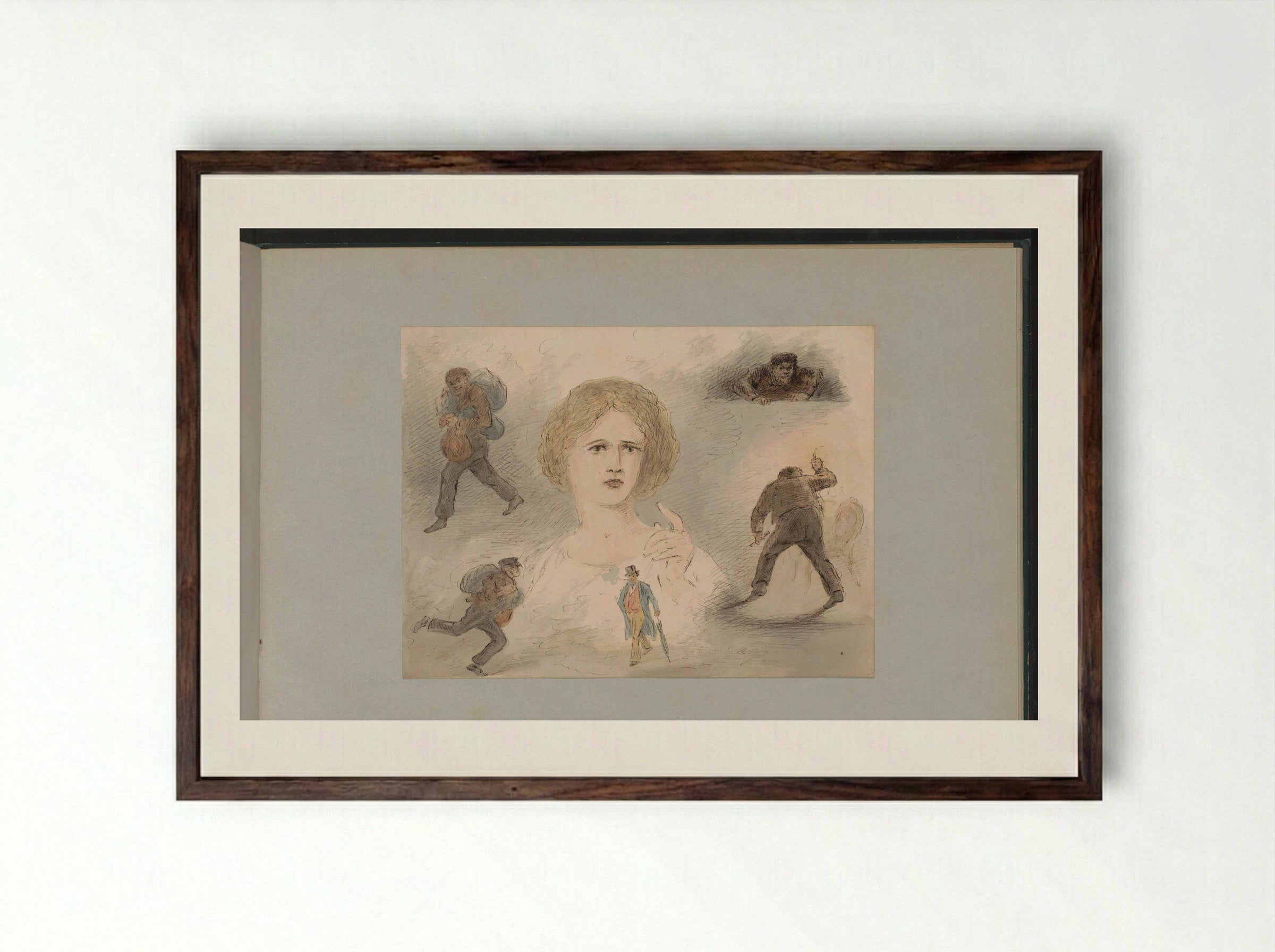 Figuurstudies - Alexander Ver Huell - Framed Print Dark Wood