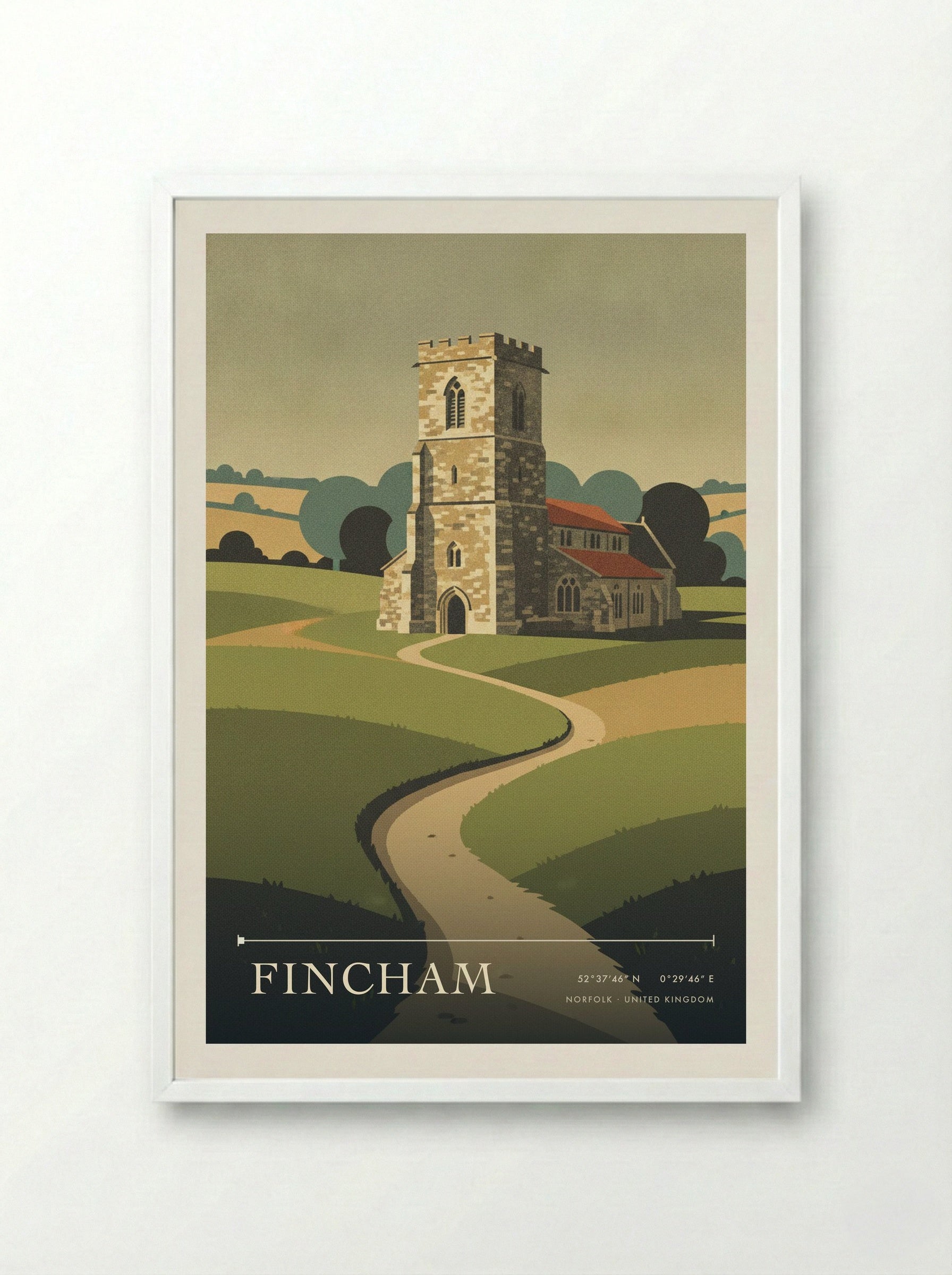 Fincham Norfolk United Kingdom Travel Poster - Framed Print White