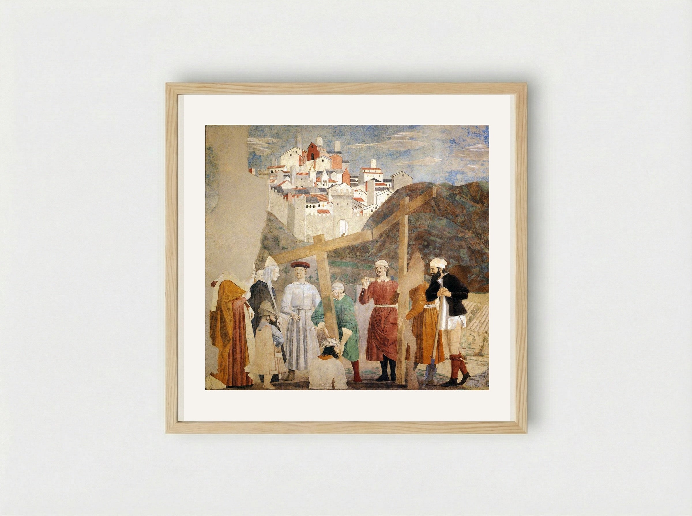 Finding of the True Cross - Piero della Francesca - Framed Print Wood