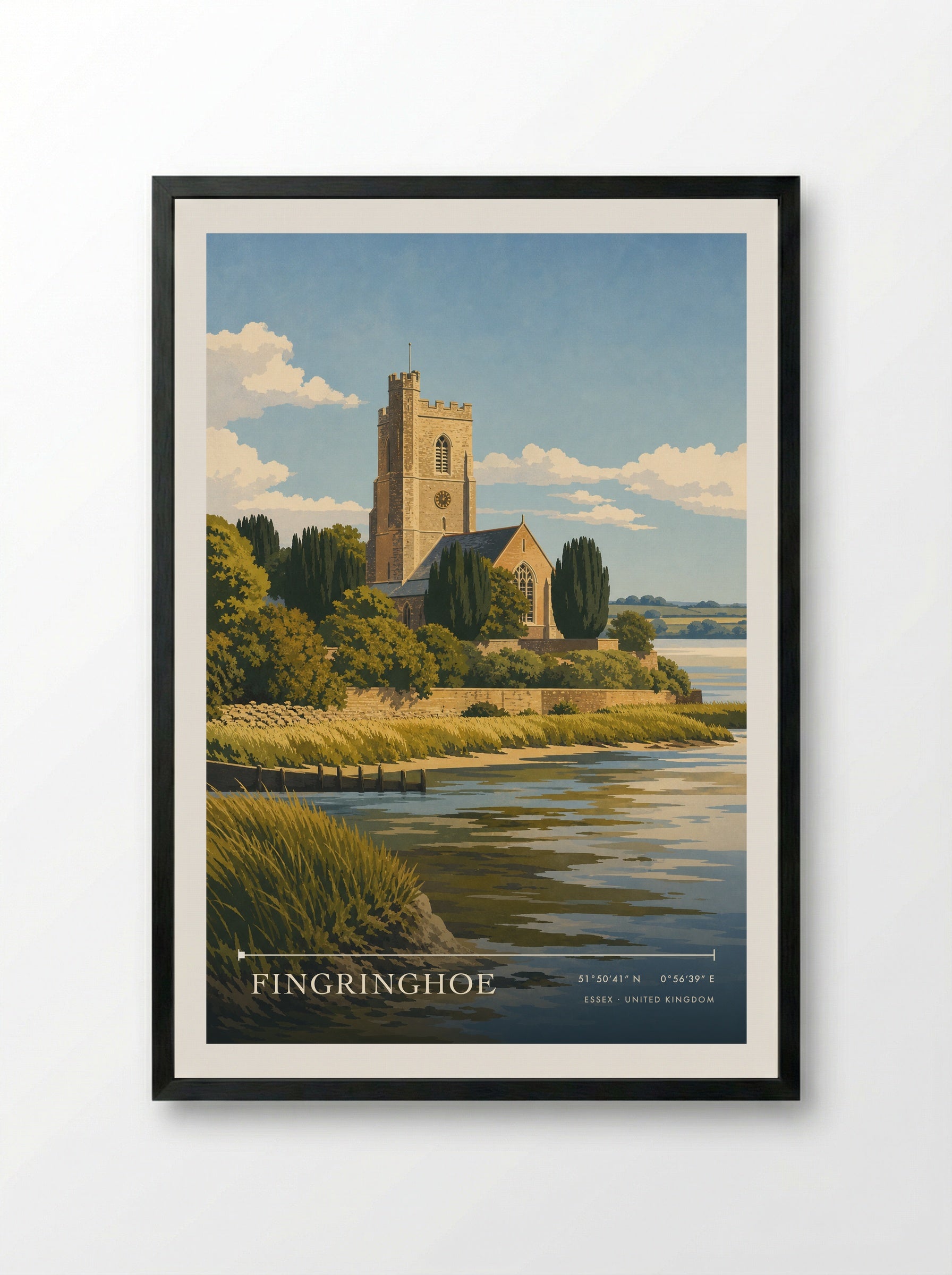 Fingringhoe Essex United Kingdom Travel Poster - Framed Print Black