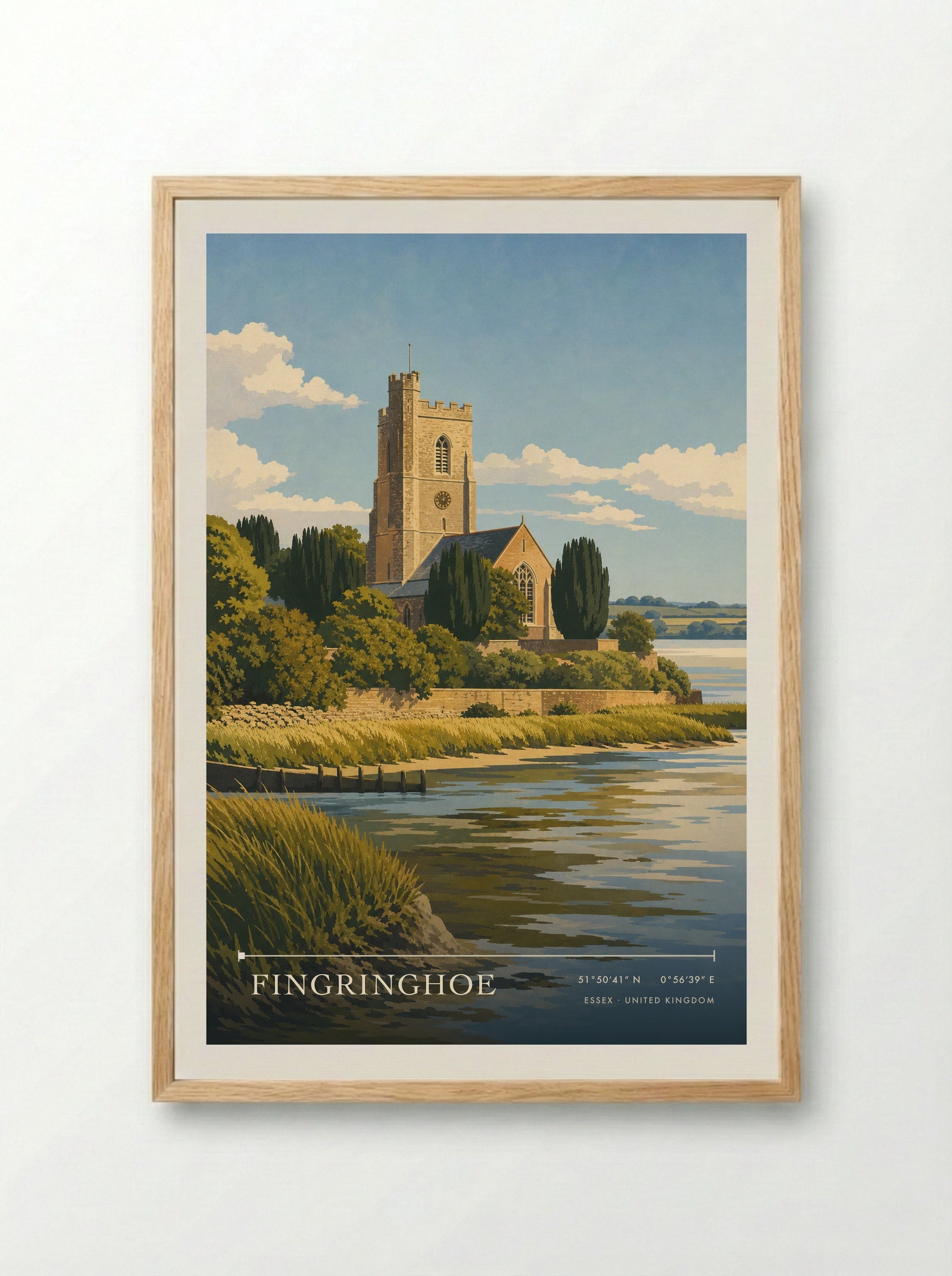 Fingringhoe Essex United Kingdom Travel Poster - Framed Print Wood