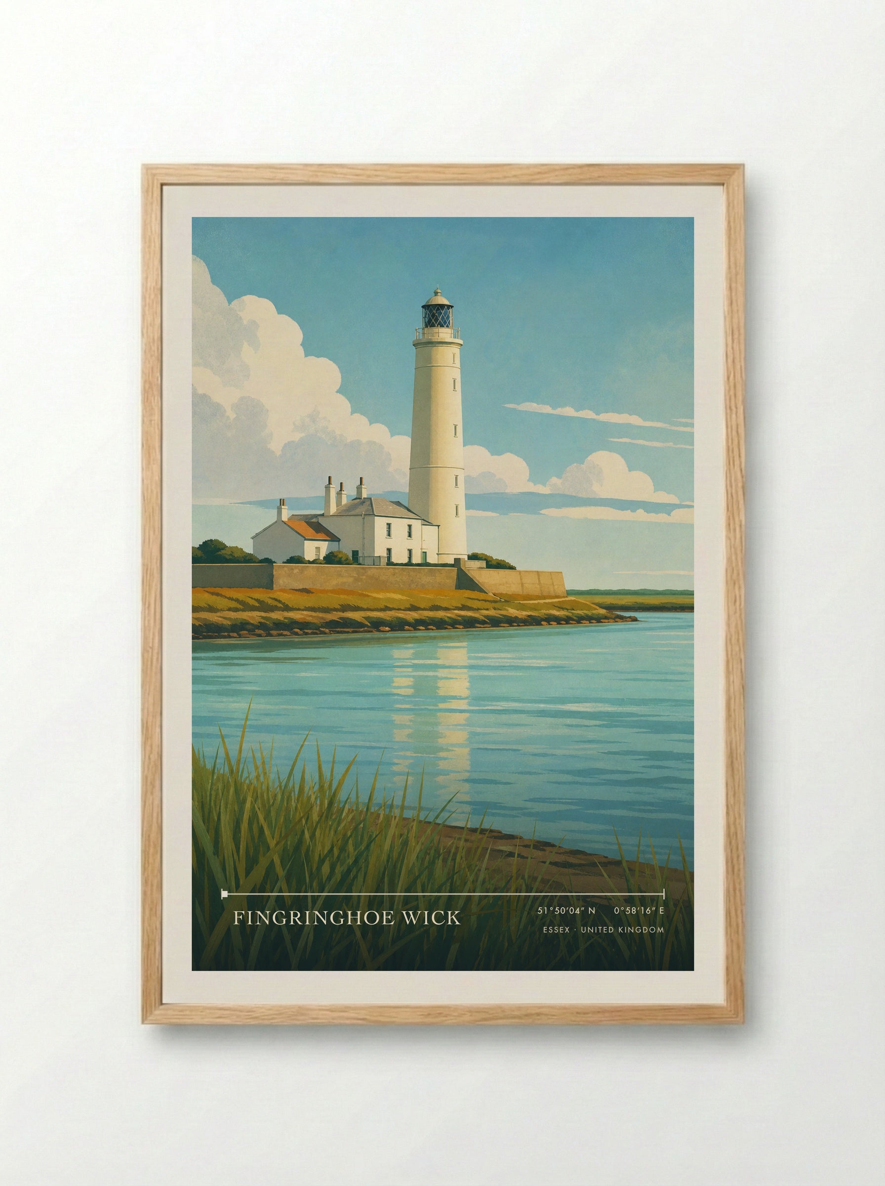 Fingringhoe Wick Essex United Kingdom Travel Poster - Framed Print Wood