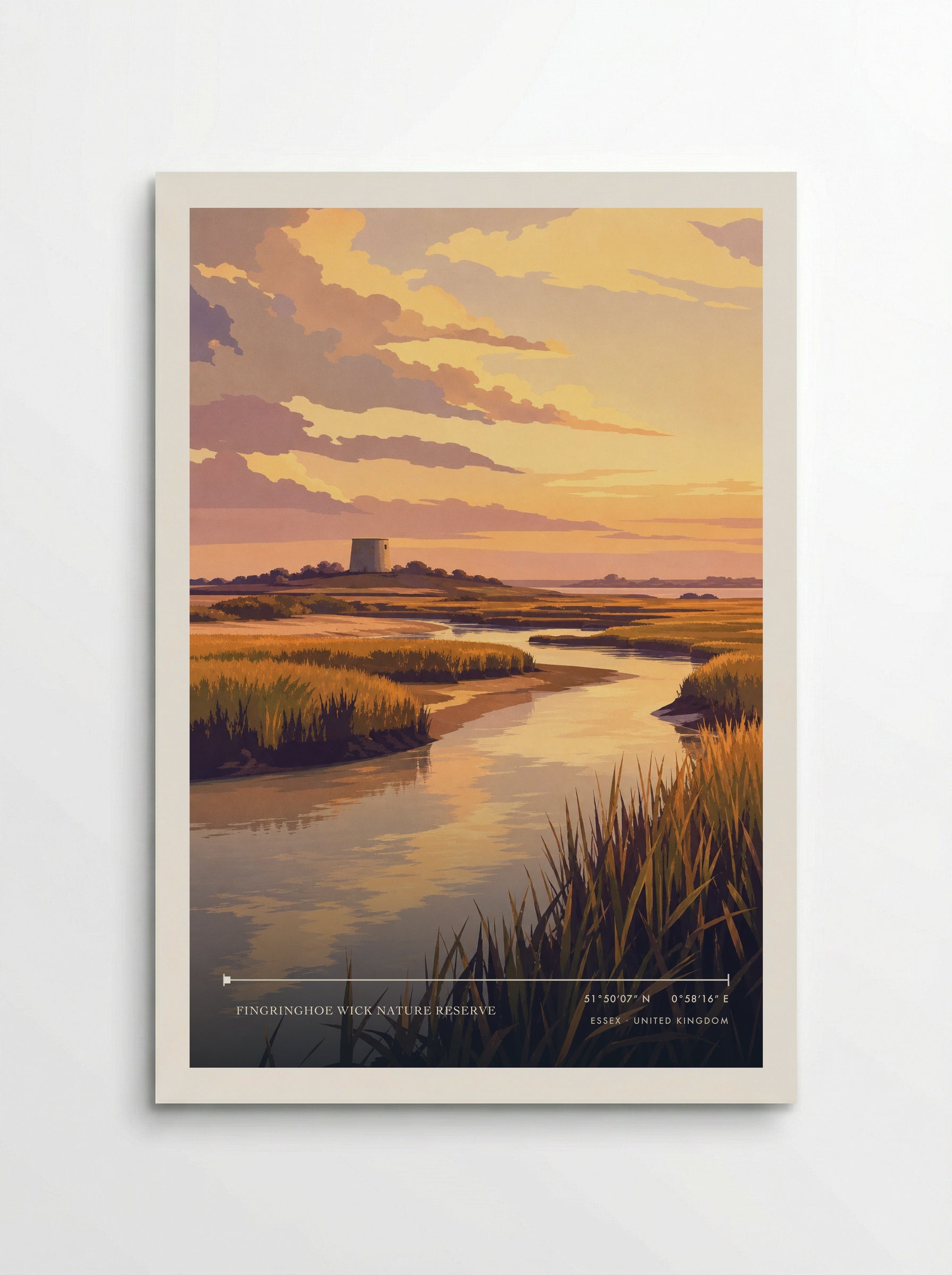 Fingringhoe Wick Nature Reserve Essex United Kingdom Travel Poster - Poster