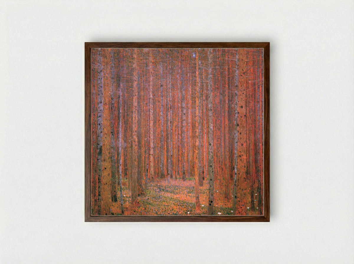 Fir Forest I - Gustav Klimt - Framed Print Dark Wood