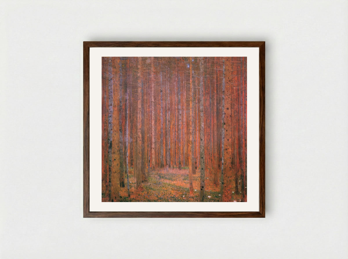 Fir Forest by Henri Rousseau – Dreamlike Woodland Landscape Art Print - Framed Print Dark Wood