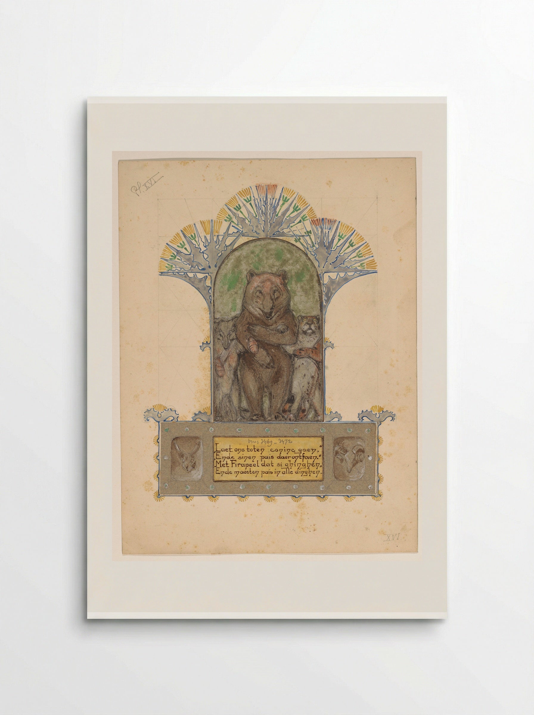 Firapeel gaat met Bruin en Isegrim naar de koning - Bernard Willem Wierink - Poster