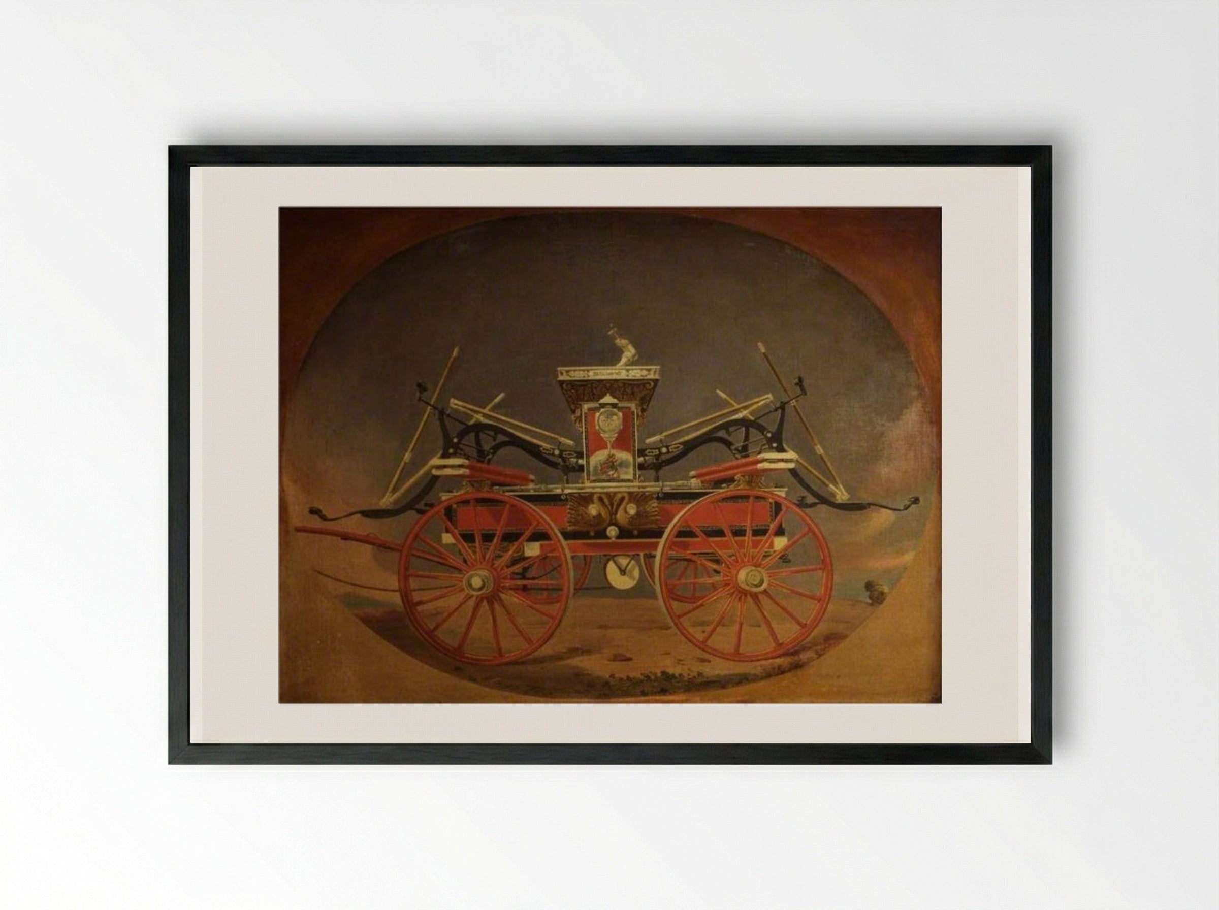 Fire Steamer Engine 'Fairmount' - Thomas Sully - Framed Print Black