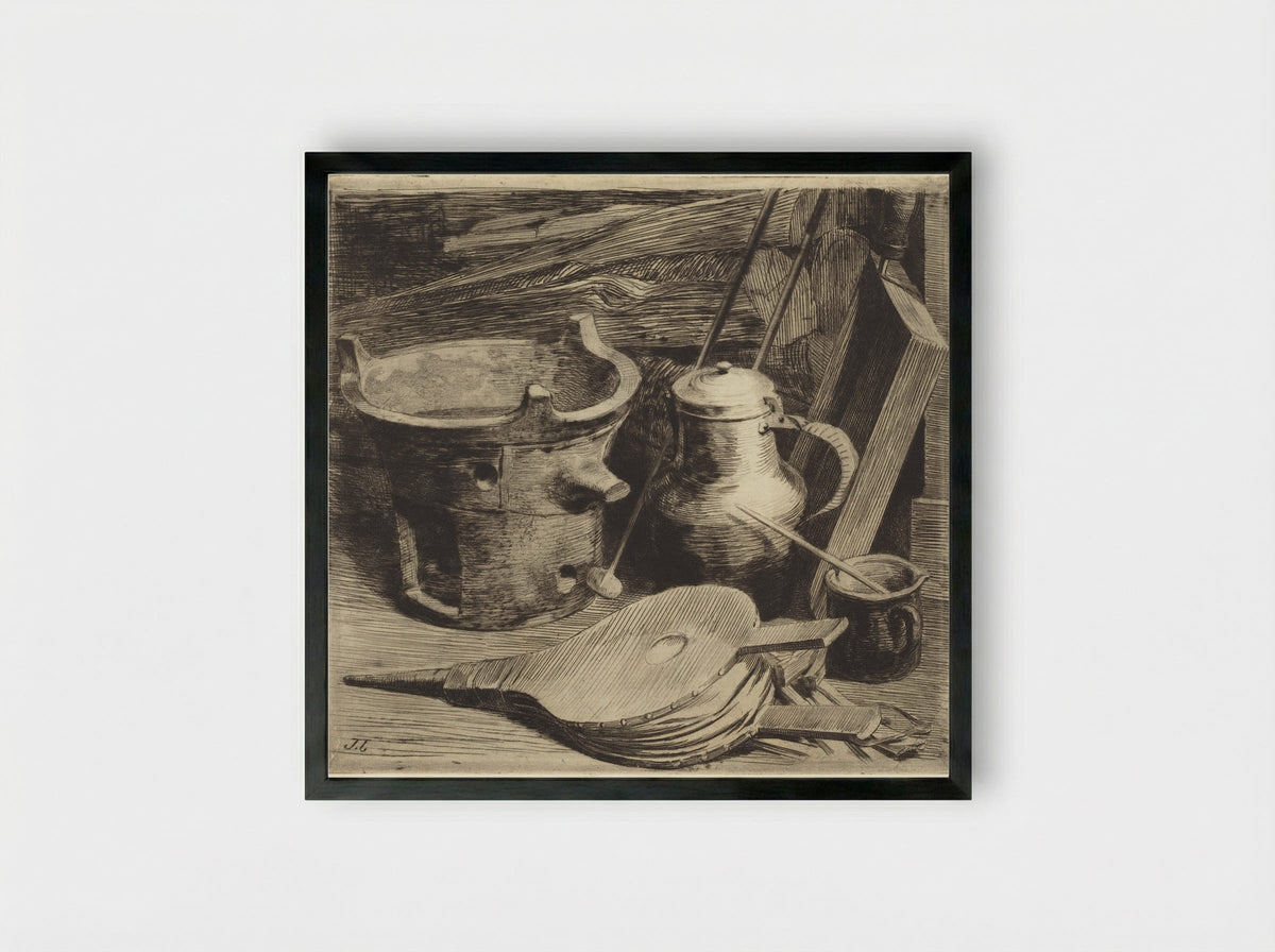 Fire - Jules Ferdinand Jacquemart - Framed Print Black