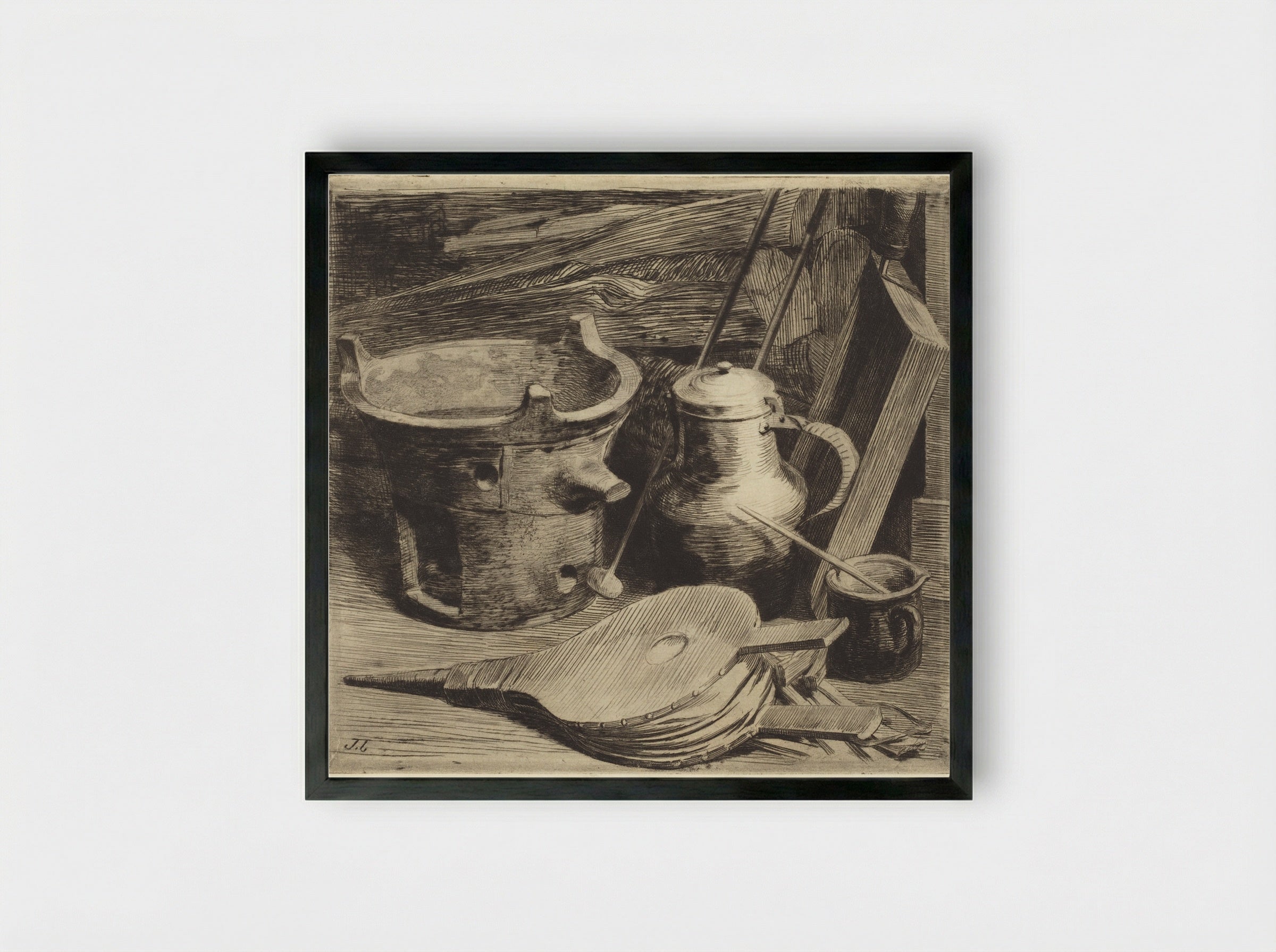 Fire - Jules Ferdinand Jacquemart - Framed Print Black