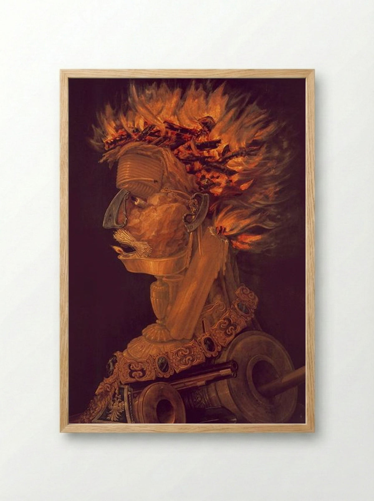 Fire - Giuseppe Arcimboldo - Framed Print Wood