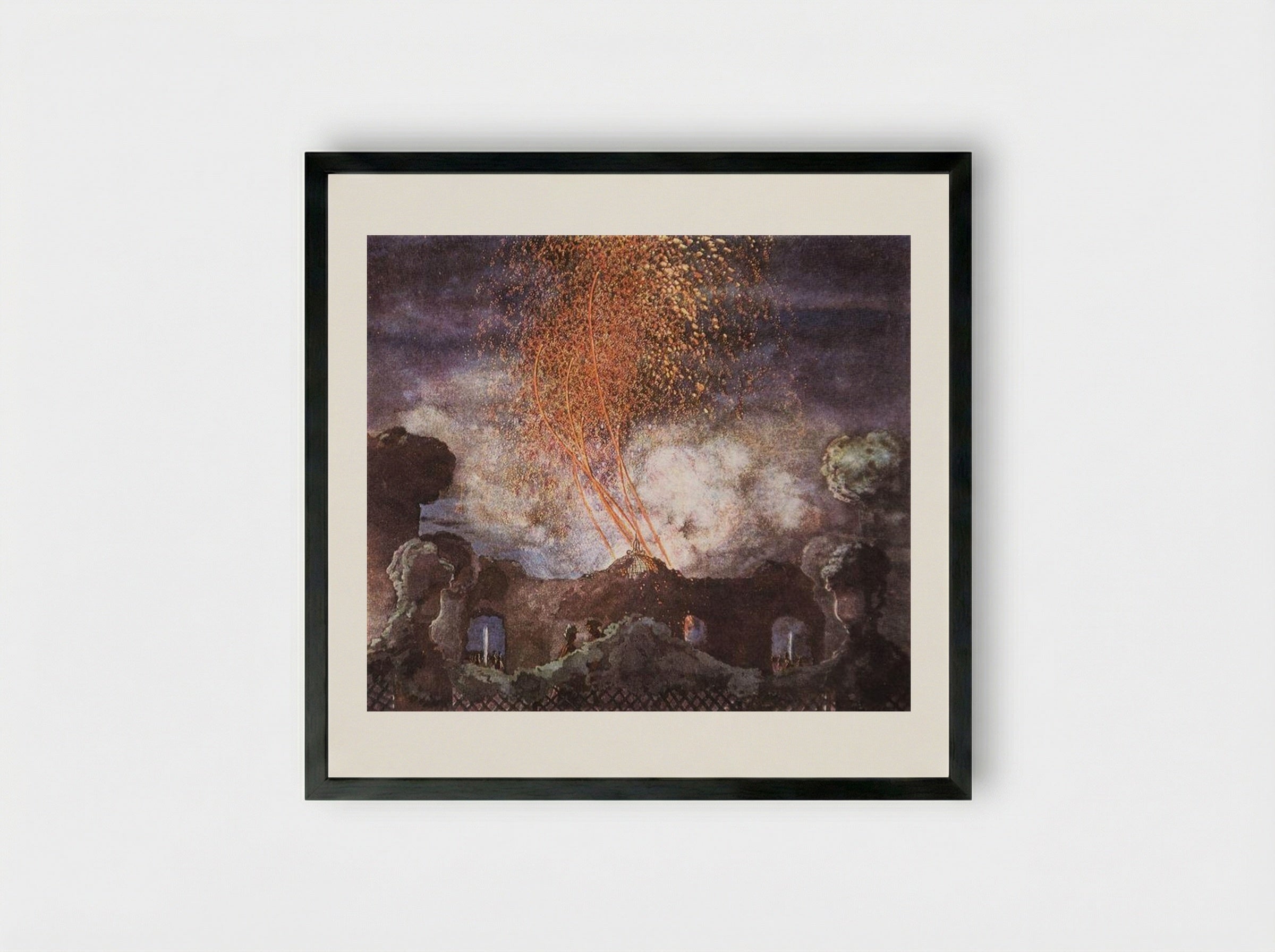 Fireworks - Konstantin Somov - Framed Print Black