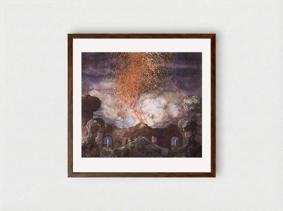 Fireworks - Konstantin Somov - Framed Print Dark Wood