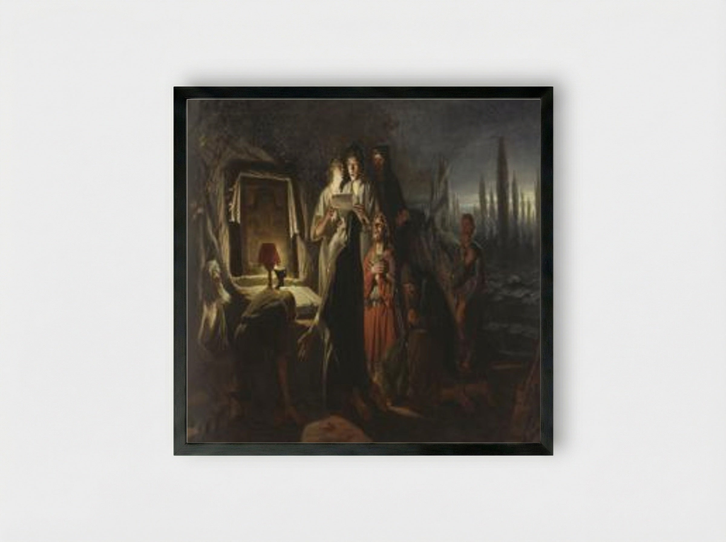 First Christians in Kiev - Vasily Perov - Framed Print Black