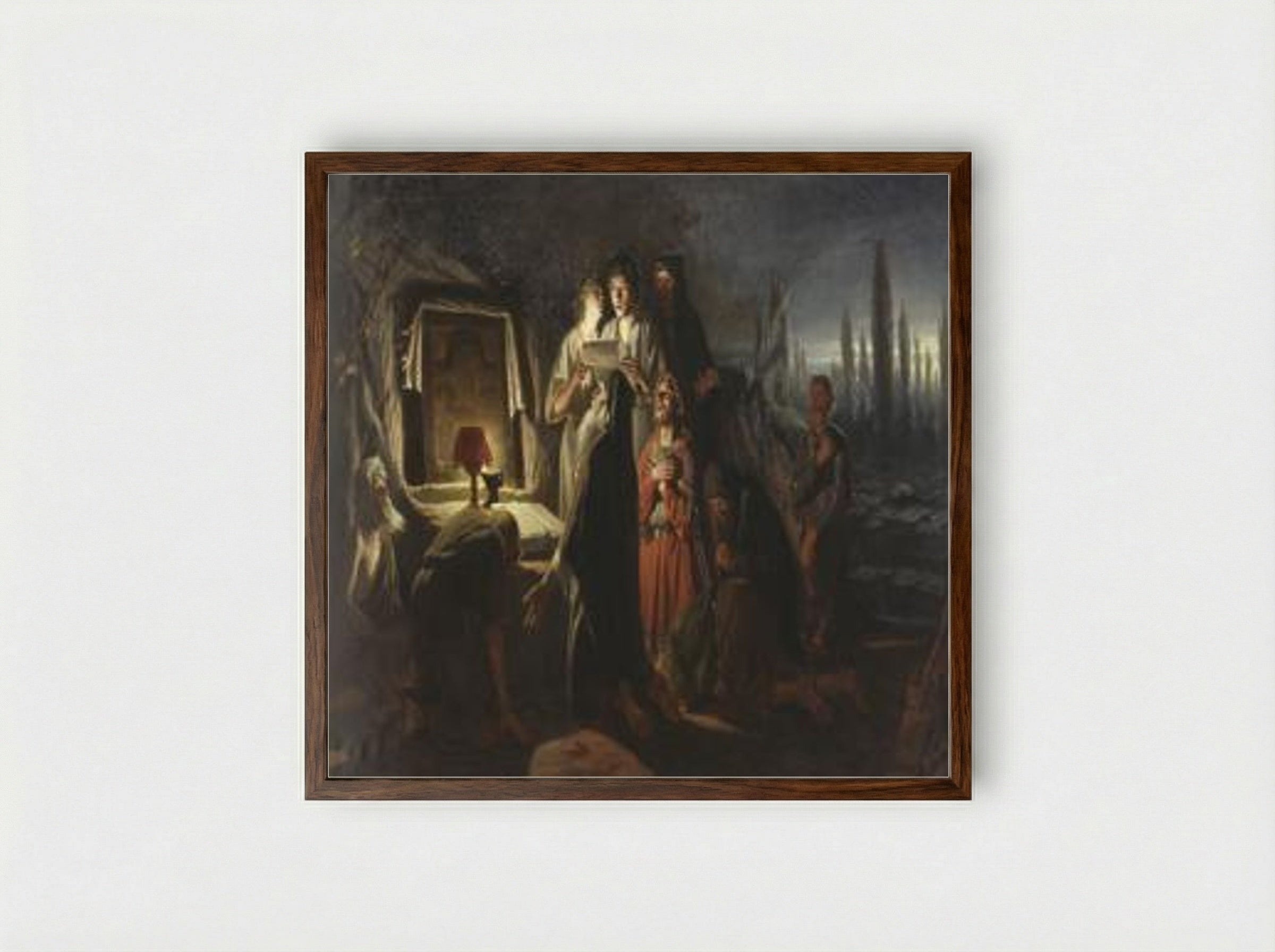 First Christians in Kiev - Vasily Perov - Framed Print Dark Wood