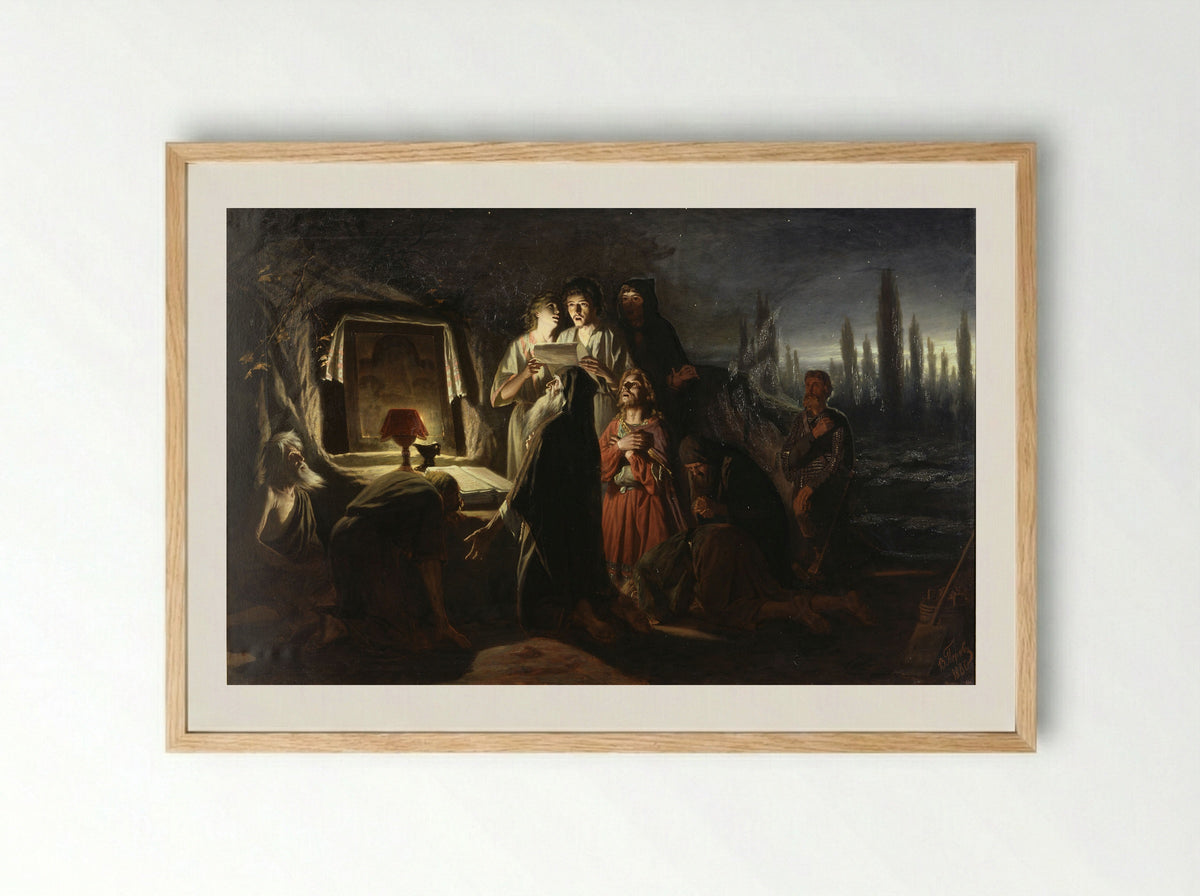 First Christians in Kiev - Vasily Perov - Framed Print Wood