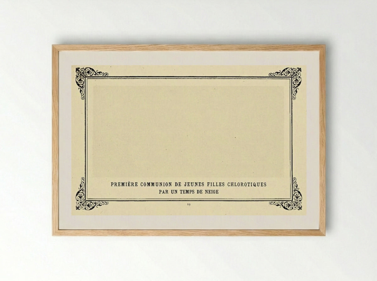First Communion of Anaemic Young Girls in the Snow - Alphonse Allais - Framed Print Wood