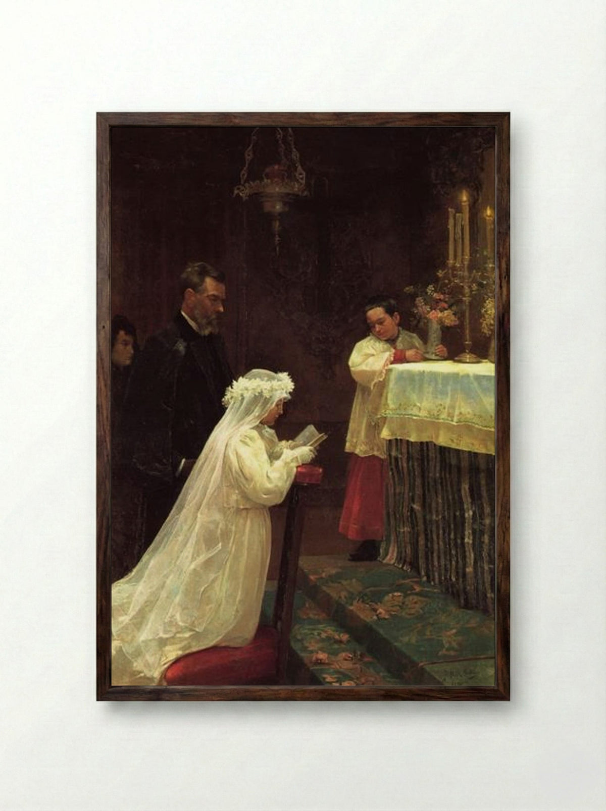 First Communion - Pablo Picasso - Framed Print Dark Wood