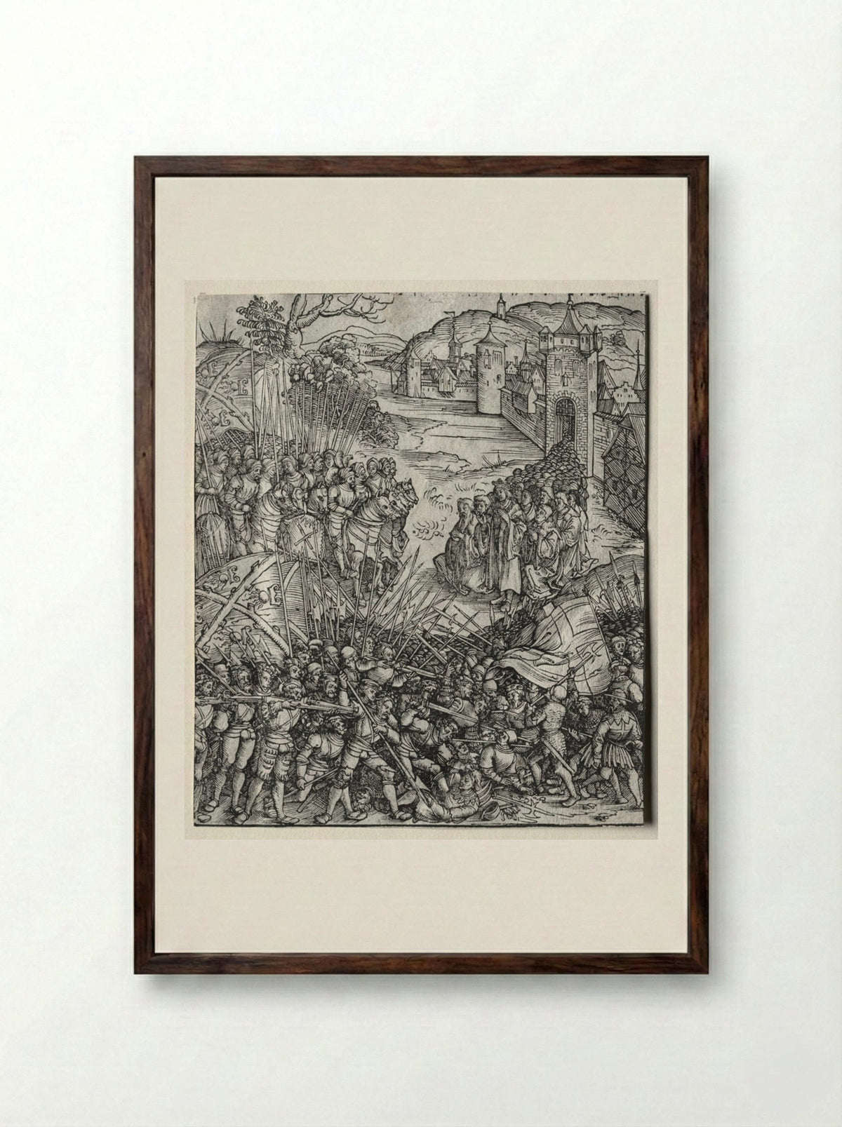 First Flemish Rebellion - Wolf Traut - Framed Print Dark Wood