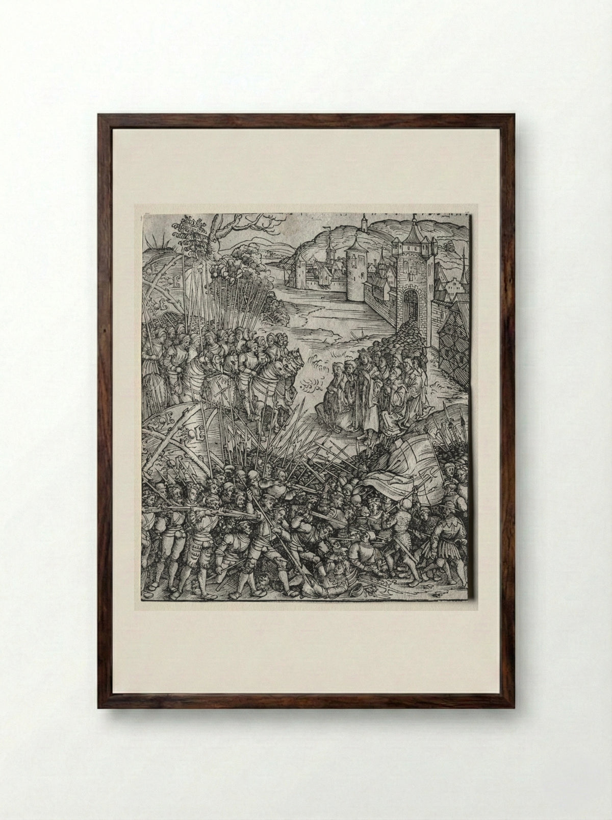 First Flemish Rebellion - Wolf Traut - Framed Print Dark Wood