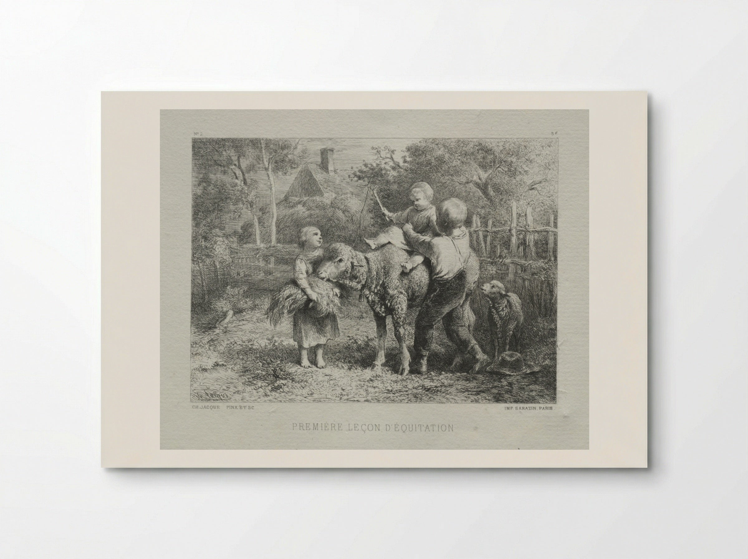 First Riding Lesson - Charles-Émile Jacque - Poster