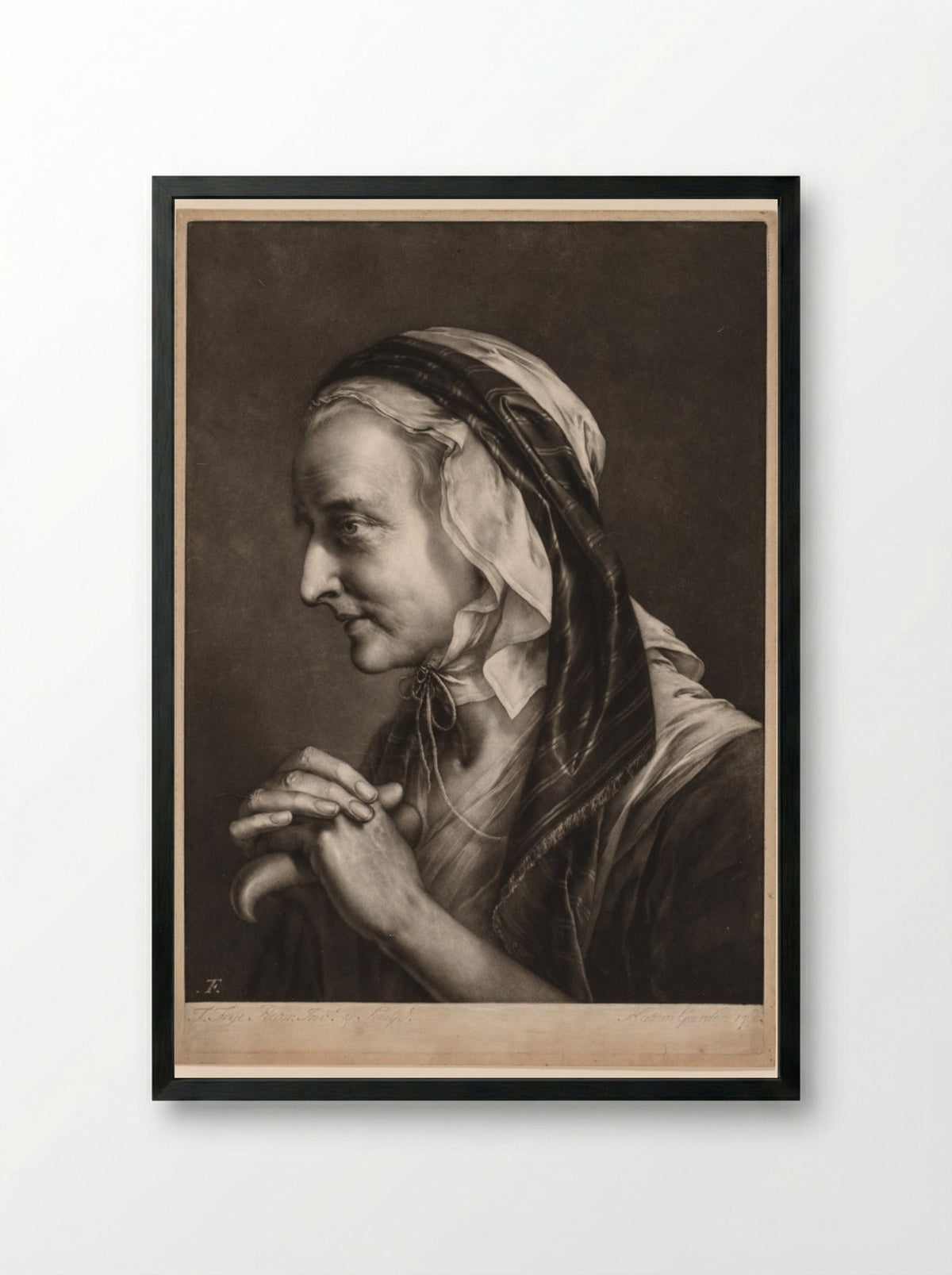 First Series of Life-Sized Heads: Mrs. Frye - Thomas Frye - Framed Print Black
