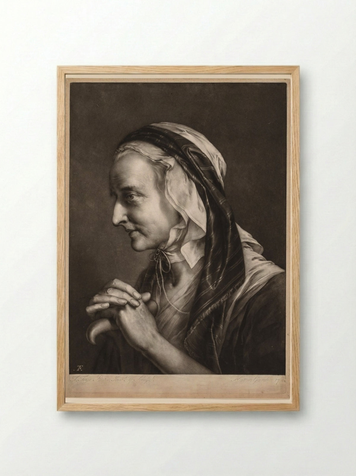 First Series of Life-Sized Heads: Mrs. Frye - Thomas Frye - Framed Print Wood