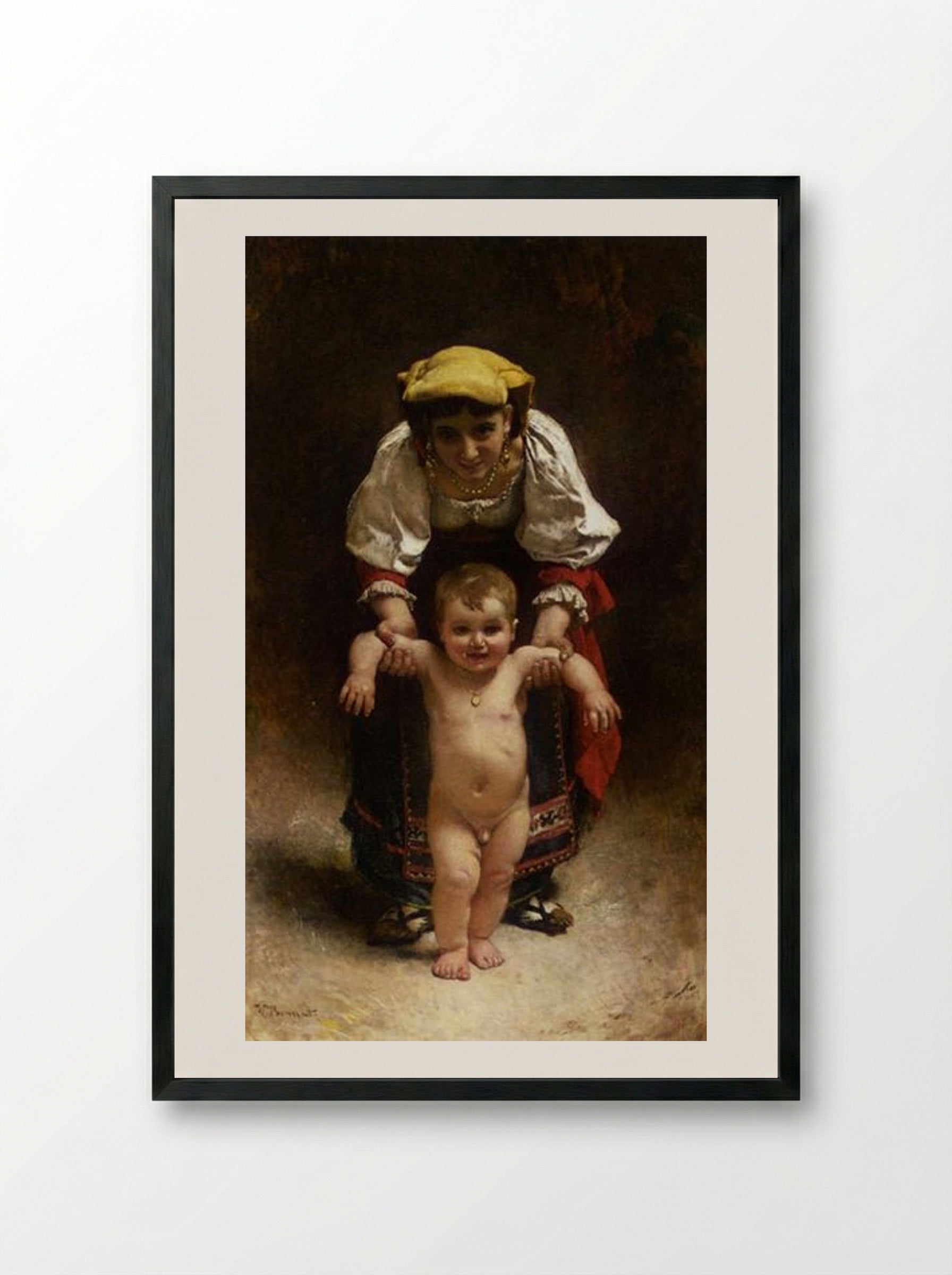 First Steps - Léon Bonnat - Framed Print Black