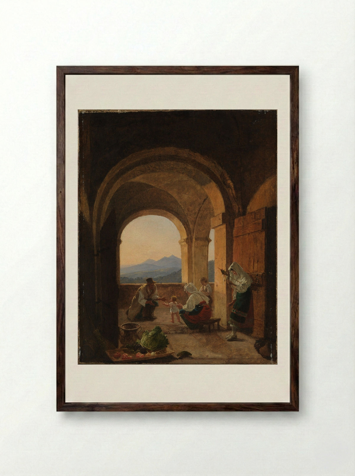 First Steps - Franz Ludwig Catel - Framed Print Dark Wood