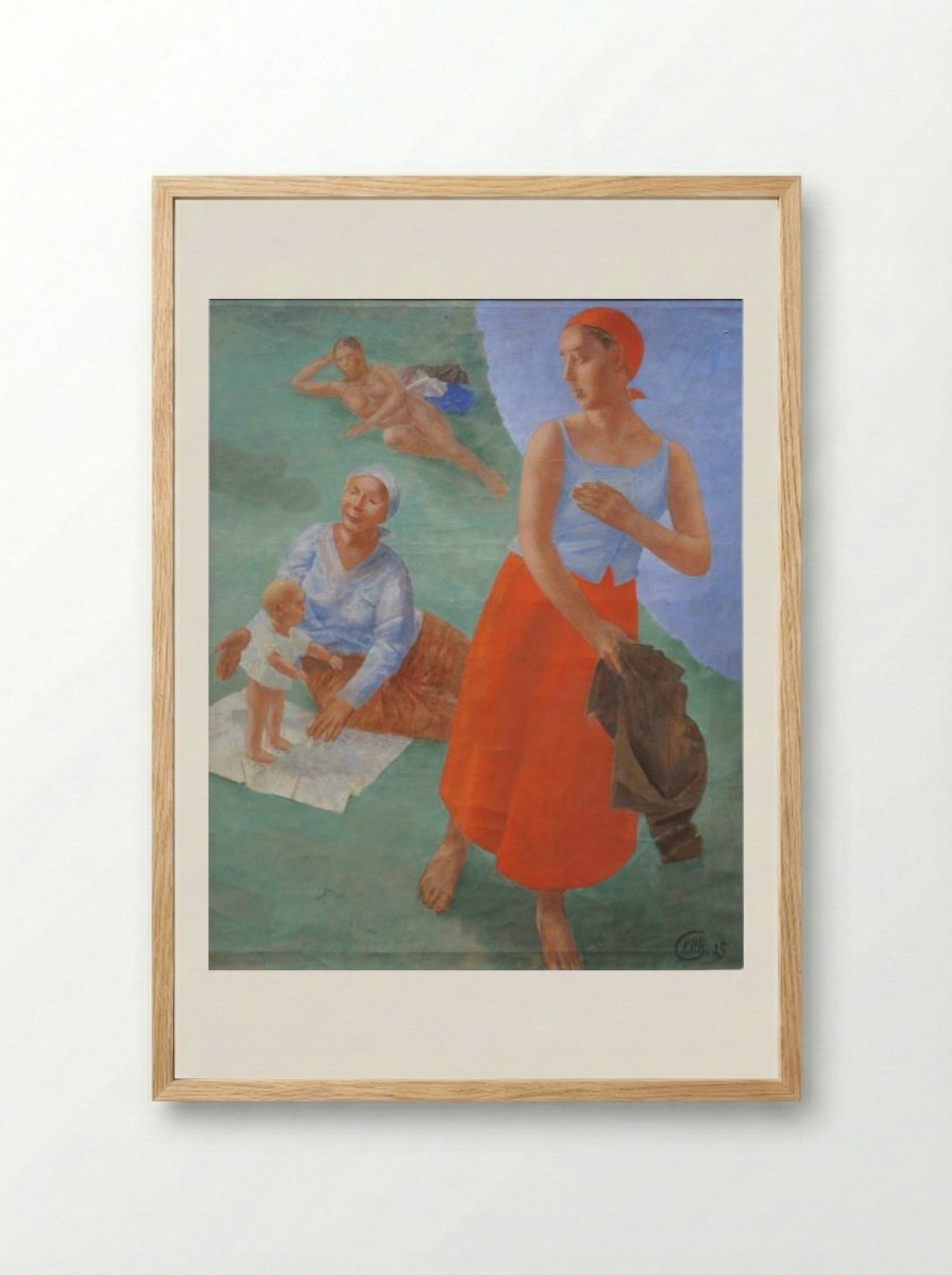 First Steps - Kuzma Petrov-Vodkin - Framed Print Wood