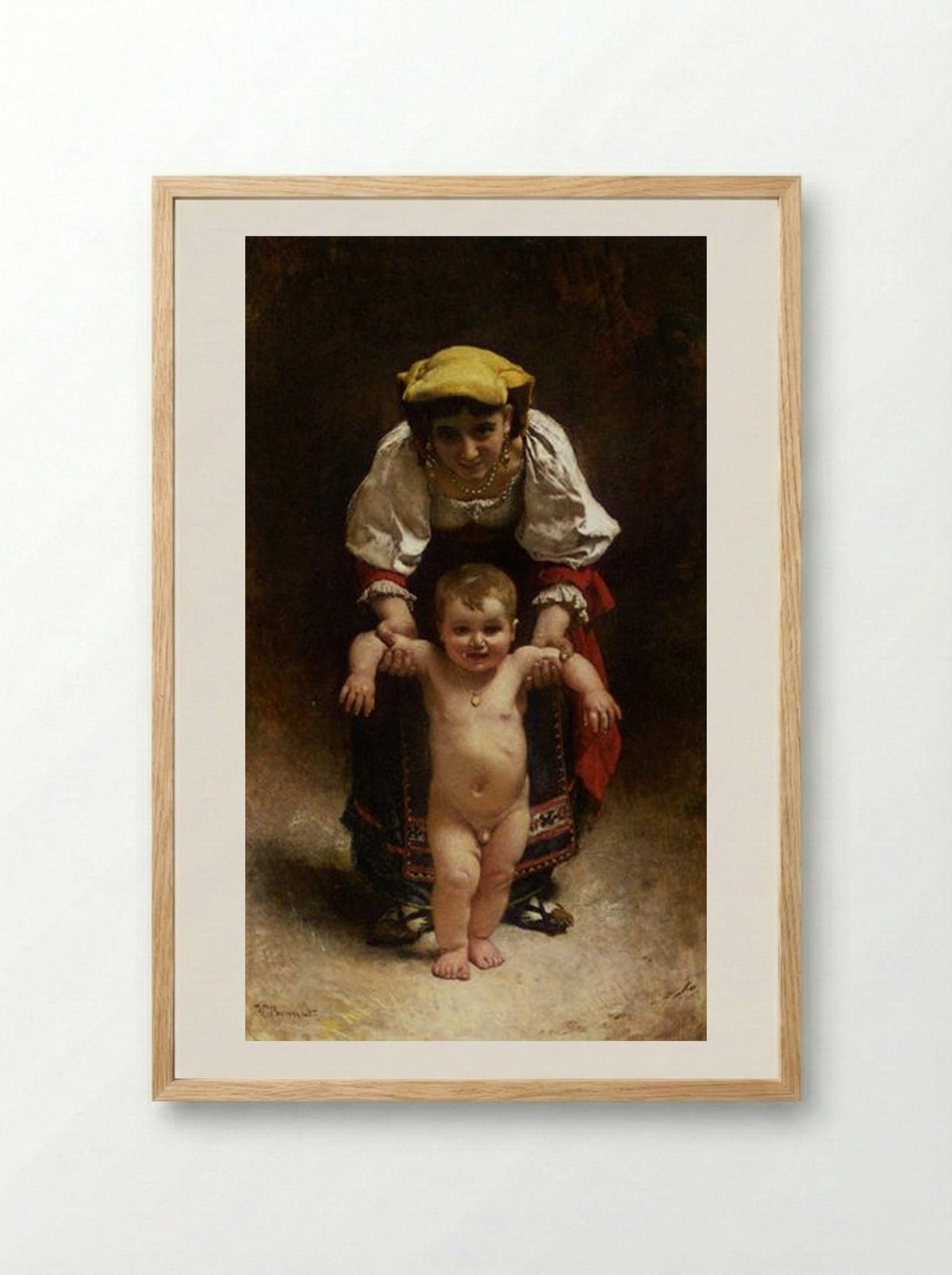 First Steps - Léon Bonnat - Framed Print Wood