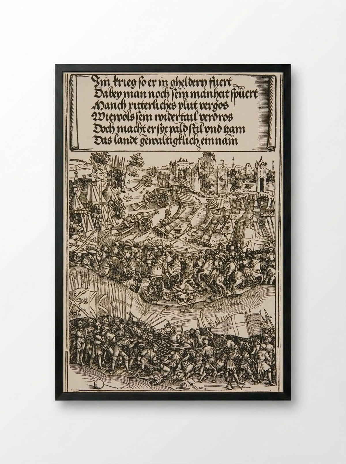 First War in Gueldres - Wolf Traut - Framed Print Black