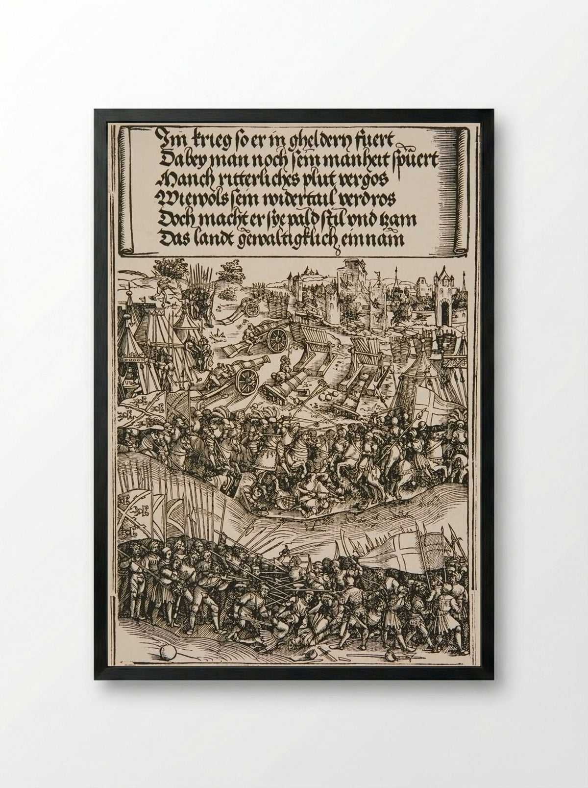 First War in Gueldres - Wolf Traut - Framed Print Black