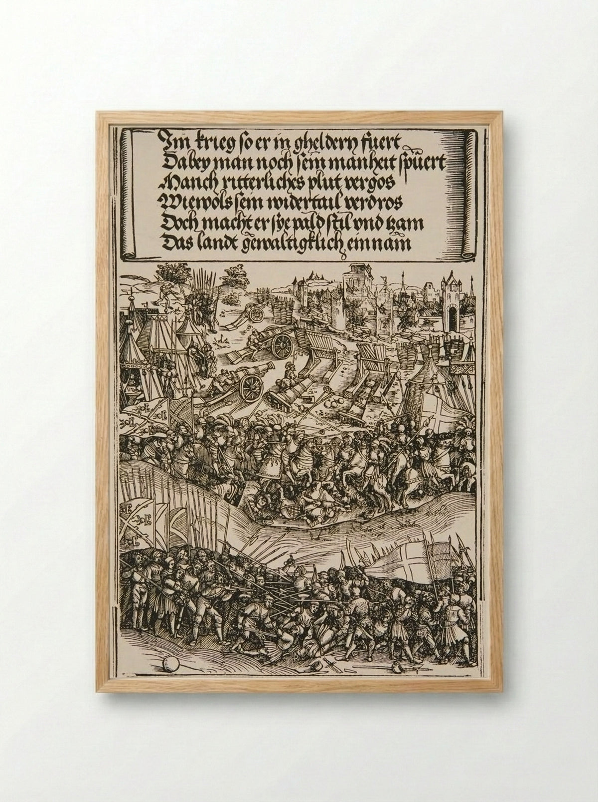 First War in Gueldres - Wolf Traut - Framed Print Wood
